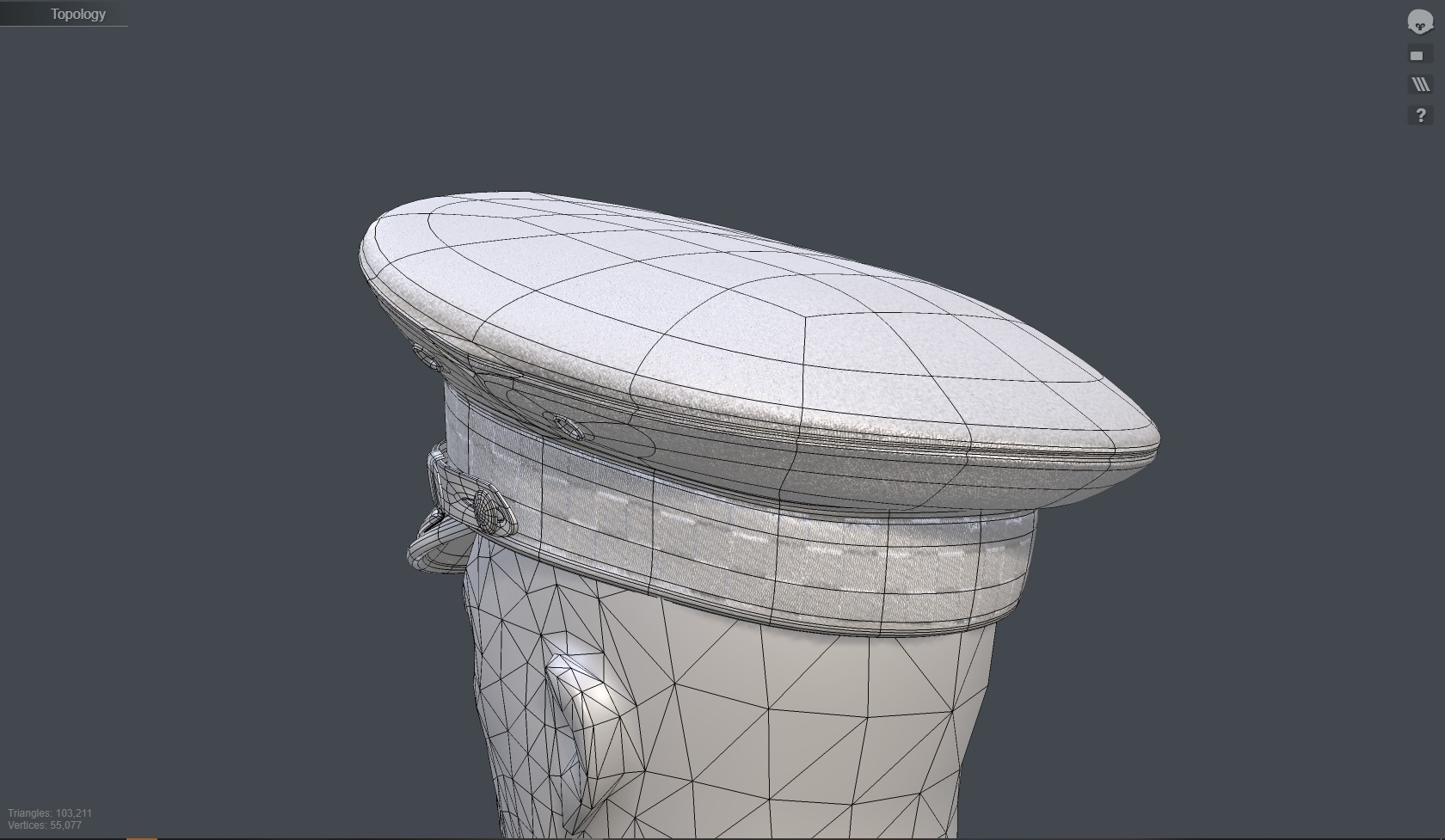 London Police Formal Uniform Outfit with Tunic  Cap  Low-poly 3D model_26