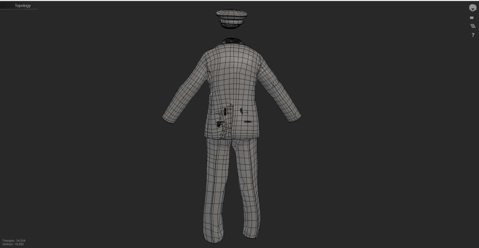 London Police Formal Uniform Outfit with Tunic  Cap  Low-poly 3D model_36