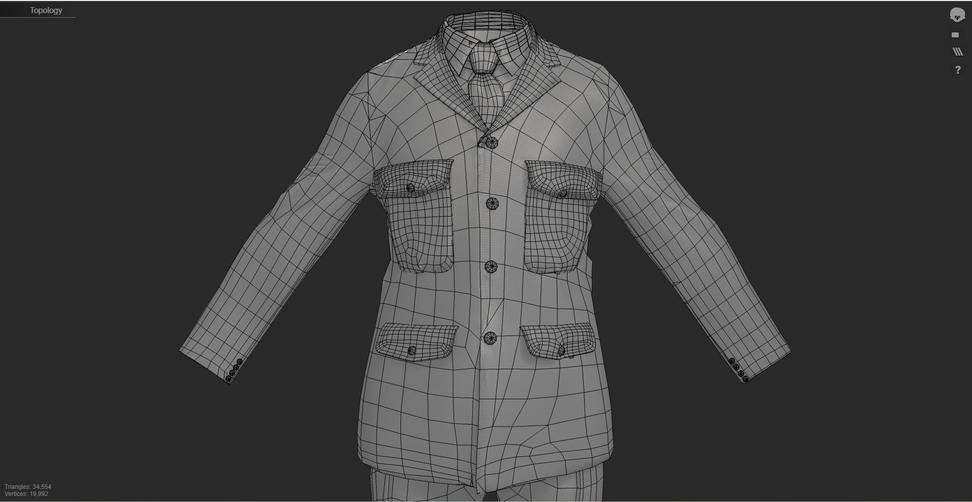 London Police Formal Uniform Outfit with Tunic  Cap  Low-poly 3D model_34