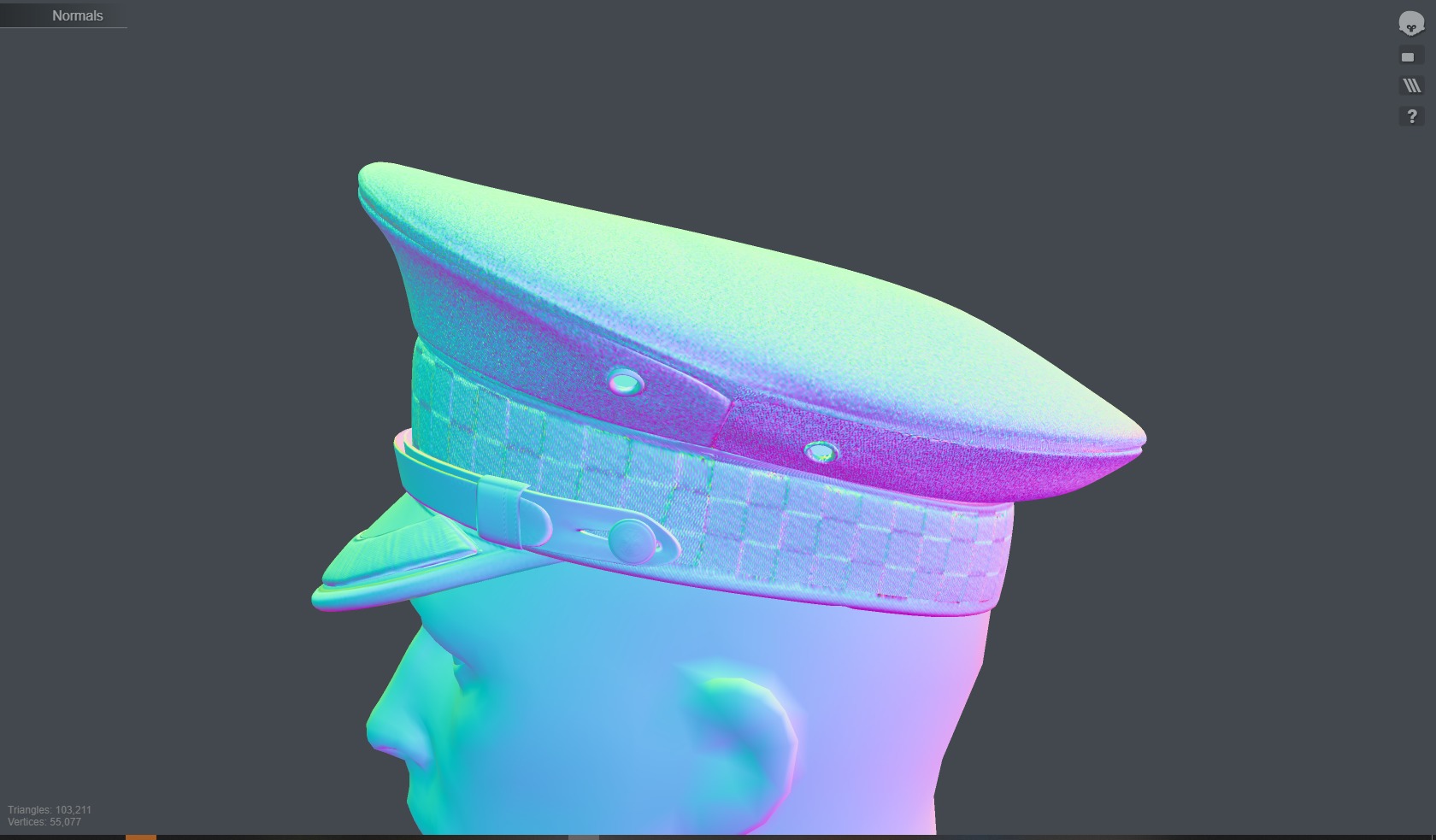 London Police Formal Uniform Outfit with Tunic  Cap  Low-poly 3D model_16