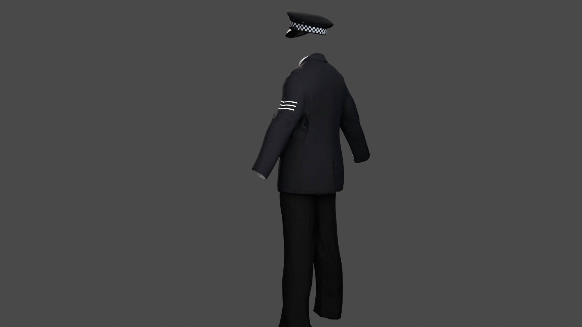 London Police Formal Uniform Outfit with Tunic  Cap  Low-poly 3D model_5