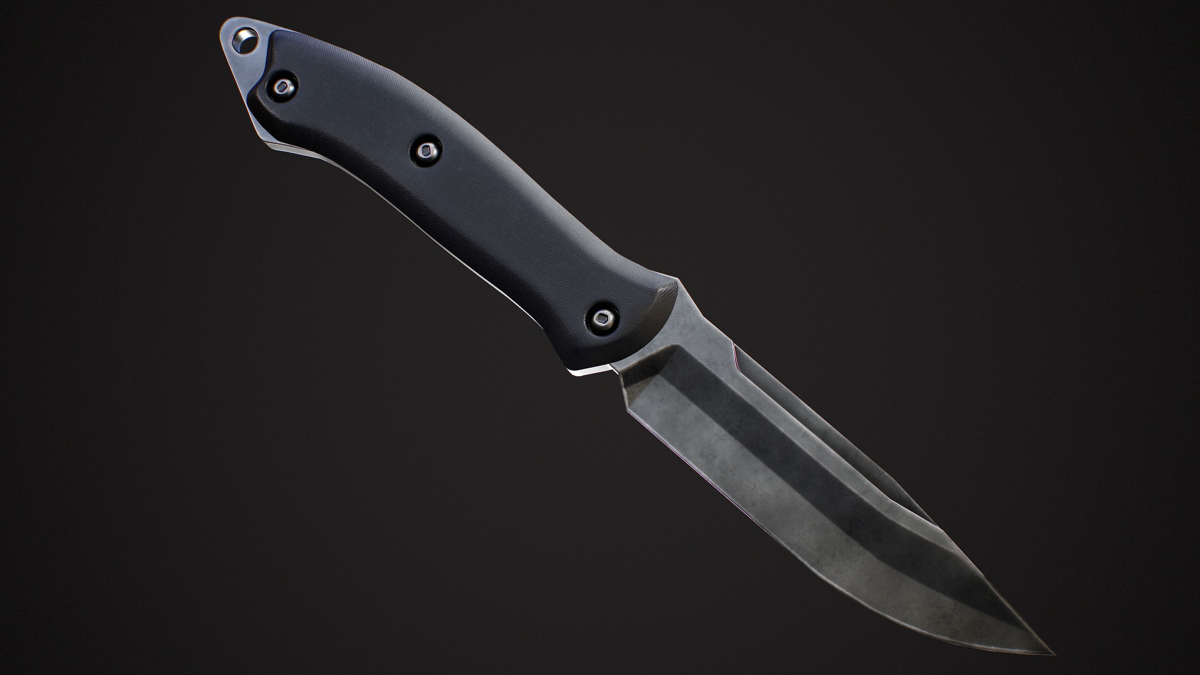 Knife Low-poly 3D model_5