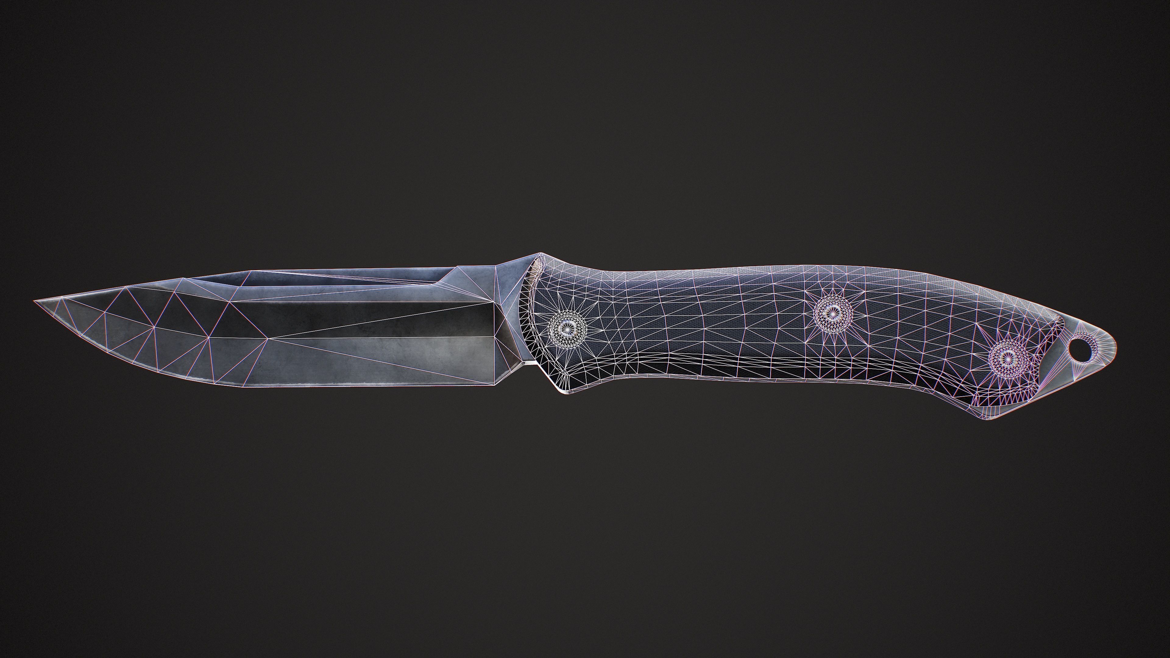 Knife Low-poly 3D model_17