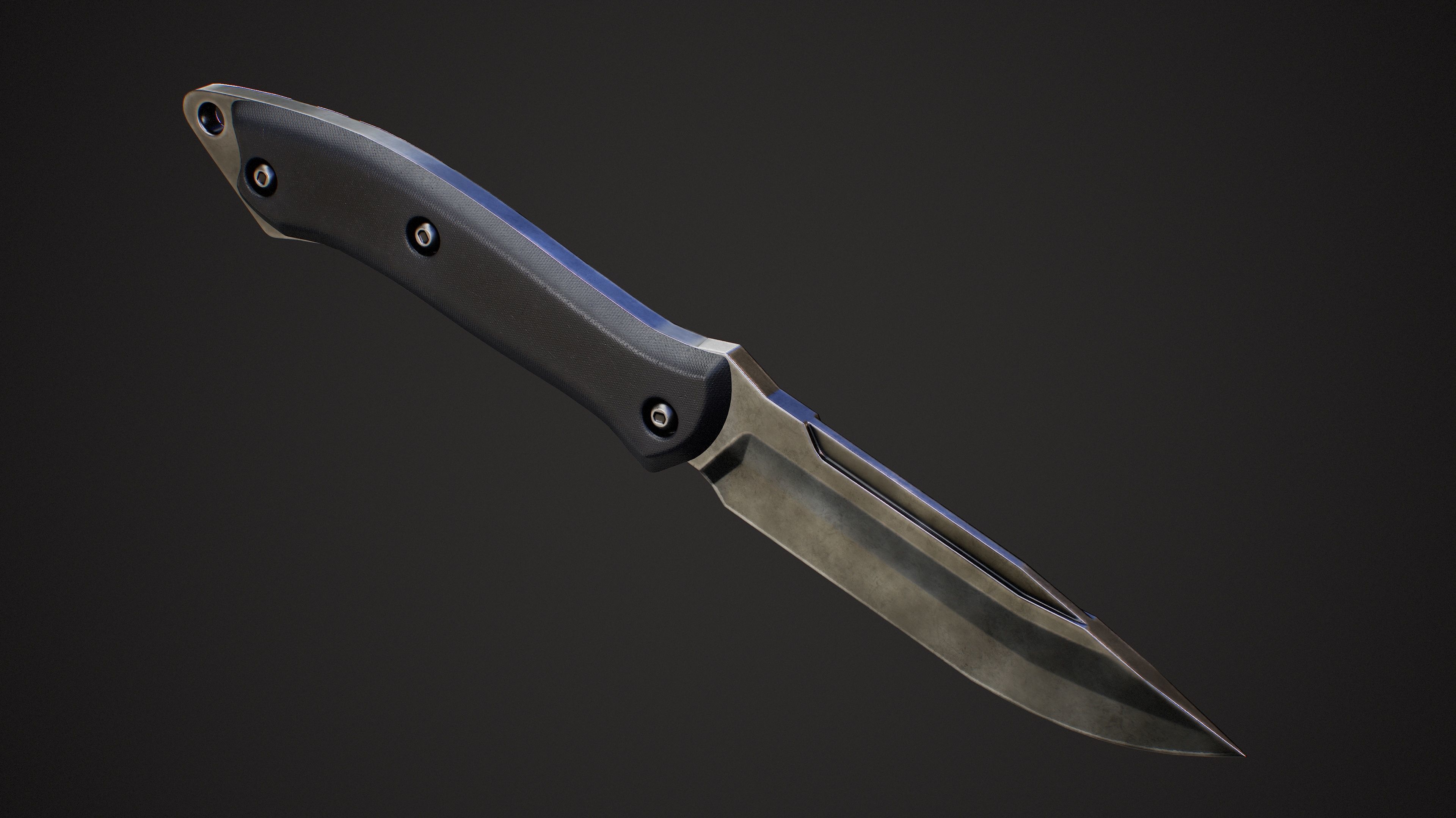 Knife Low-poly 3D model_7