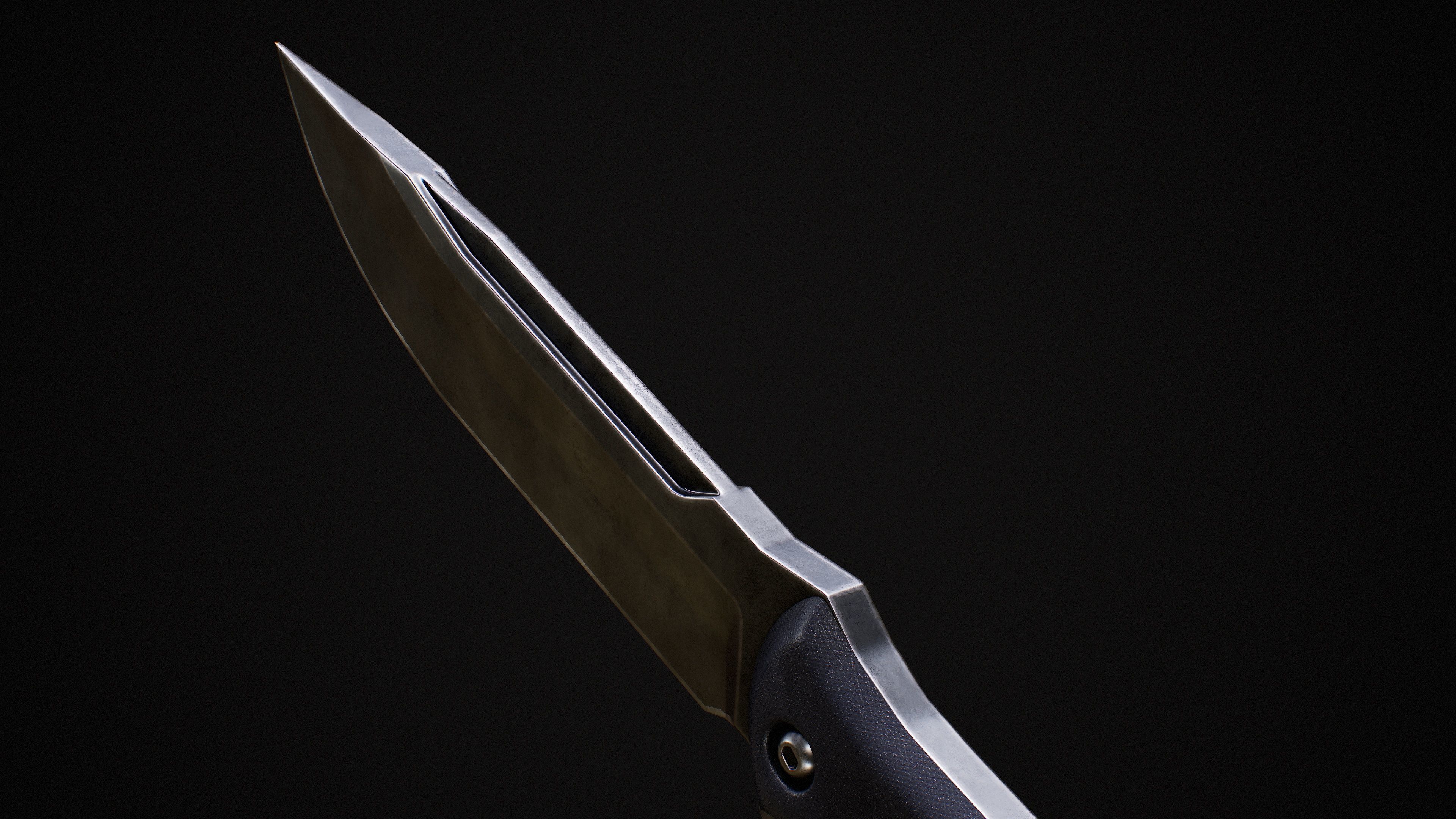 Knife Low-poly 3D model_4