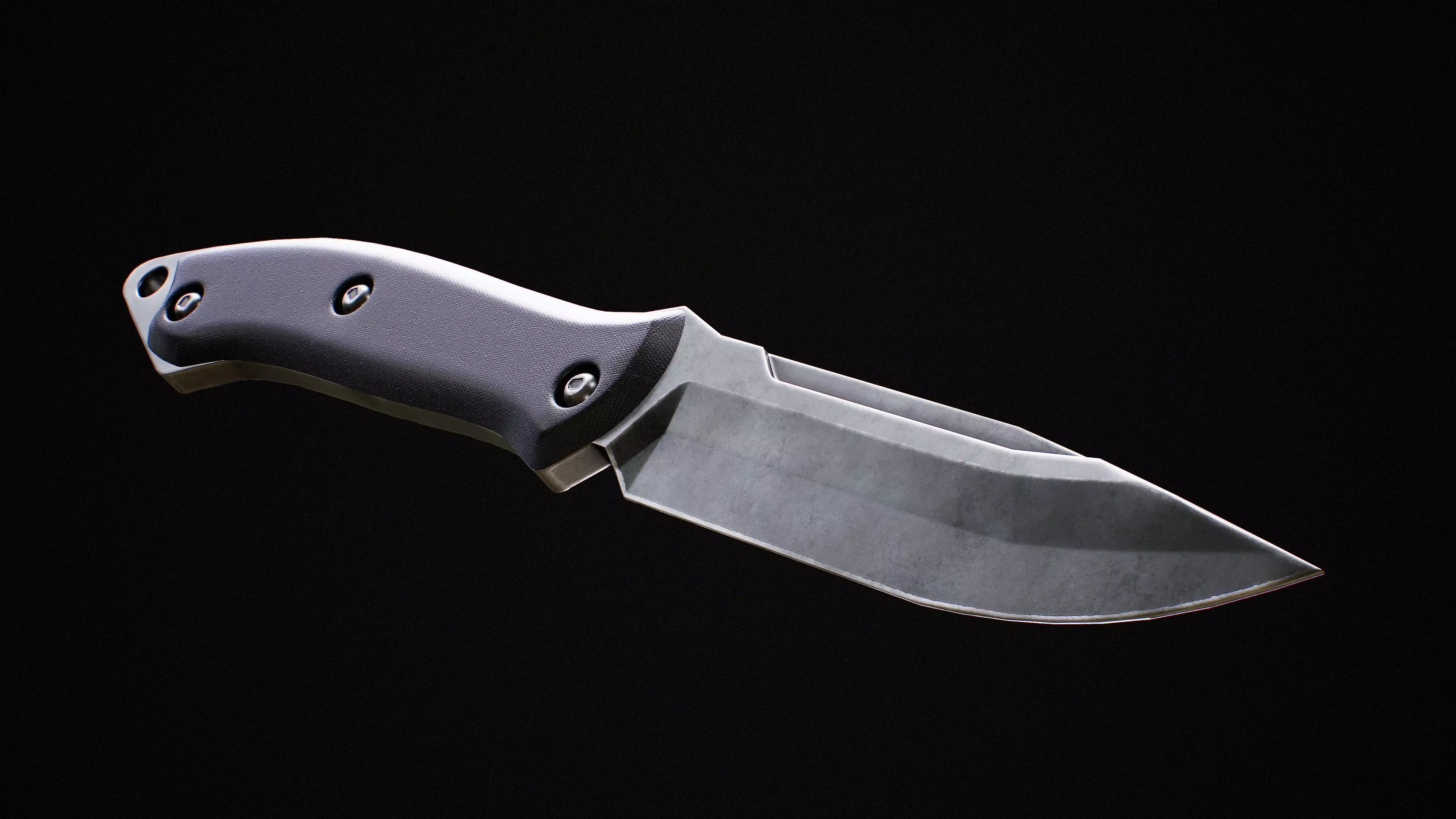 Knife Low-poly 3D model_0