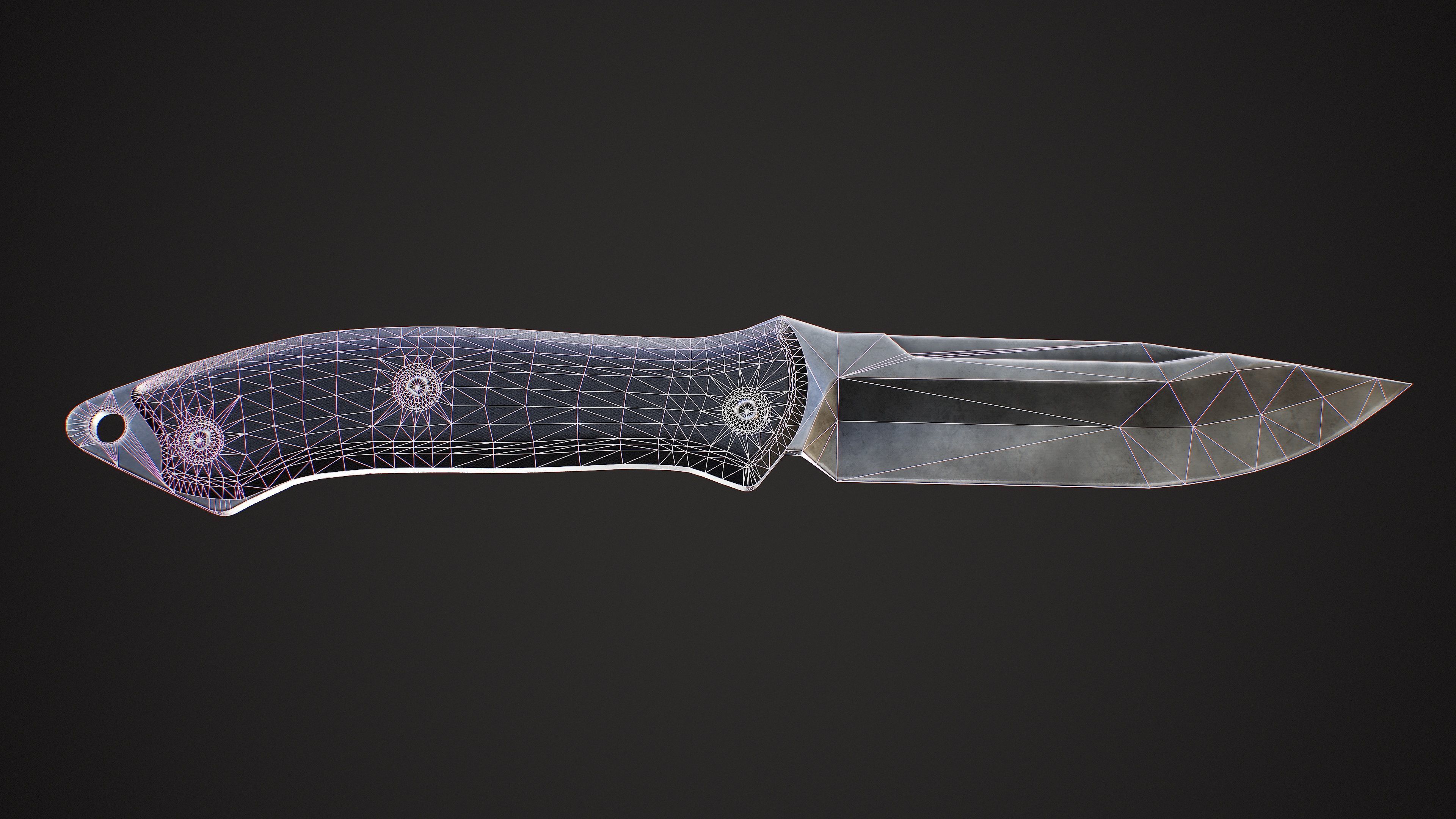 Knife Low-poly 3D model_18