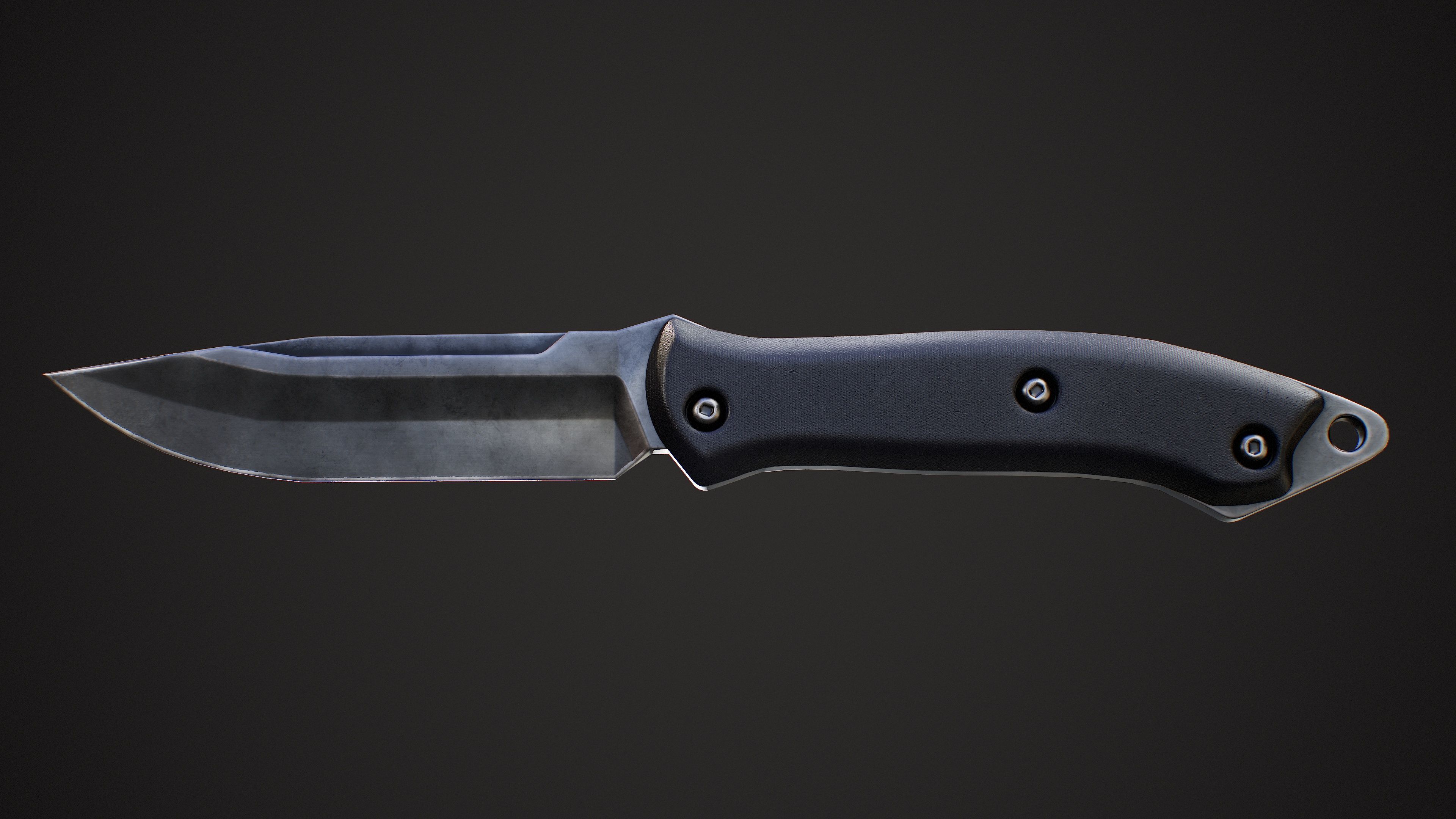 Knife Low-poly 3D model_9