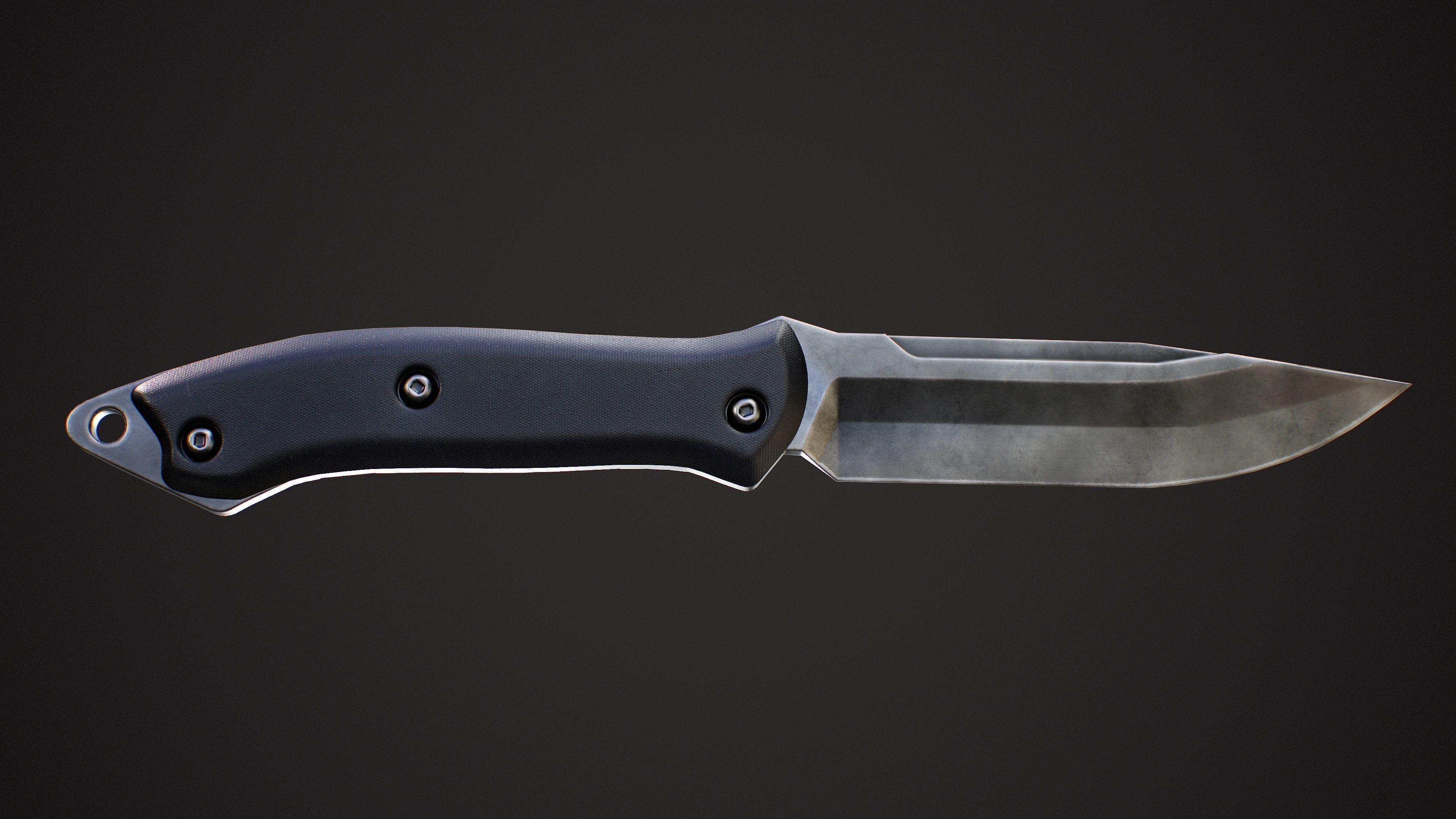 Knife Low-poly 3D model_10