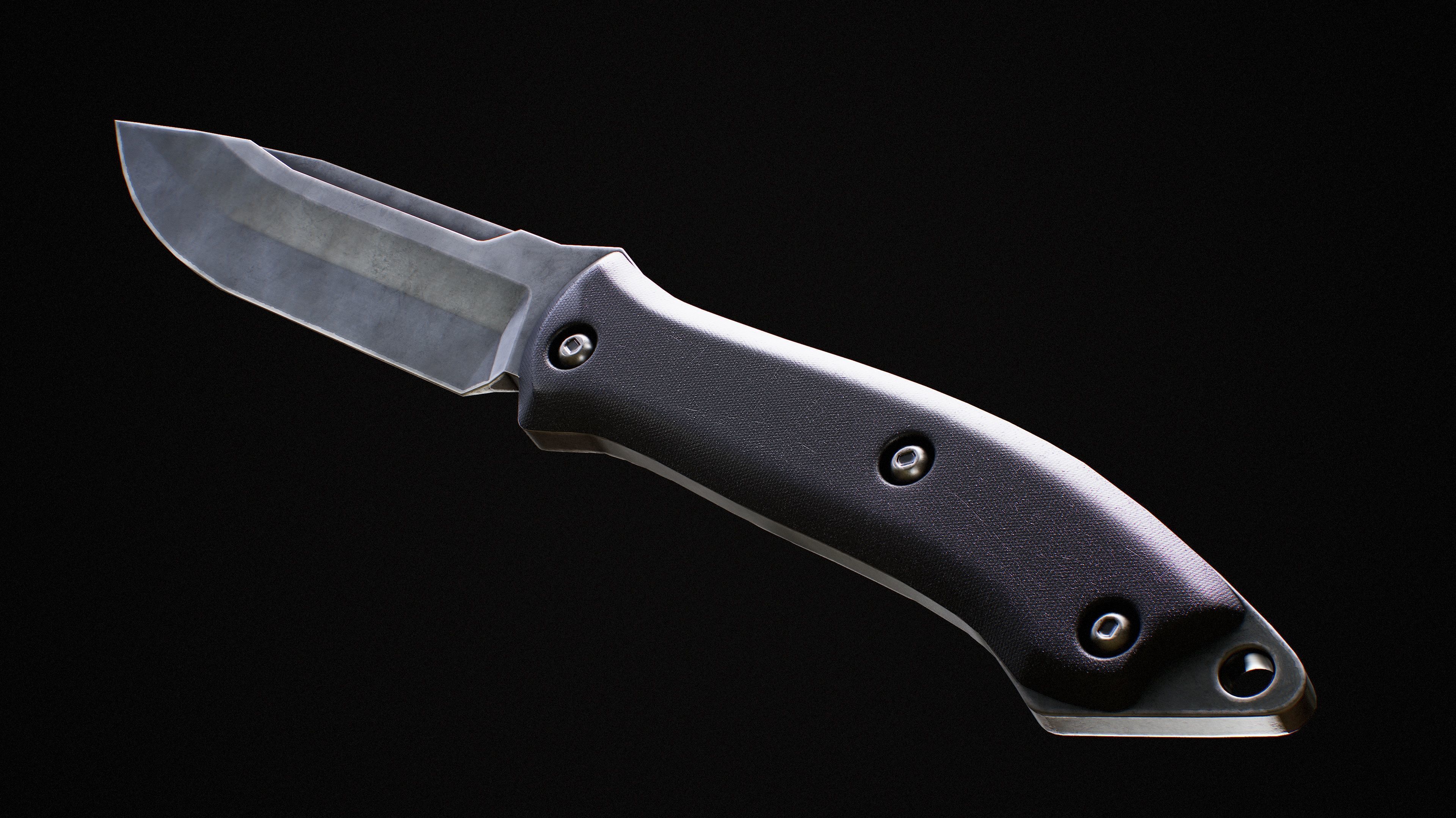 Knife Low-poly 3D model_1