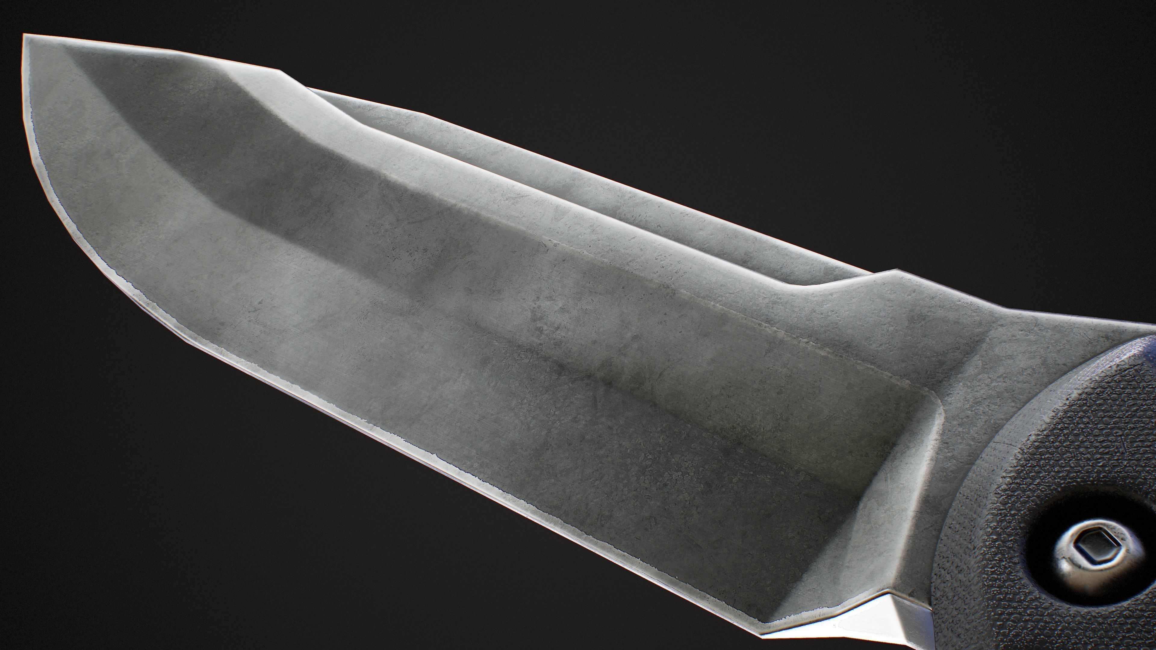 Knife Low-poly 3D model_16