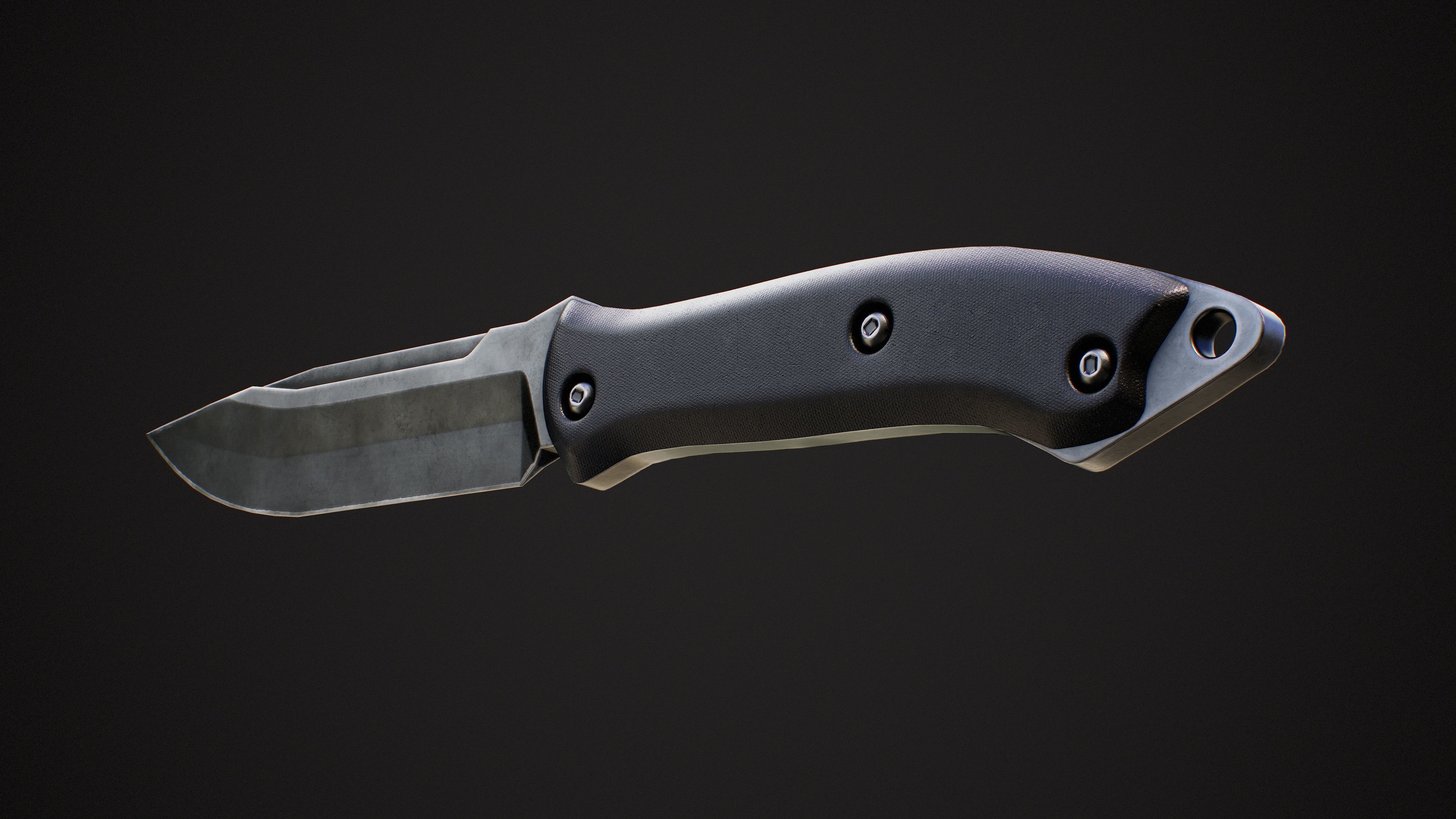 Knife Low-poly 3D model_8
