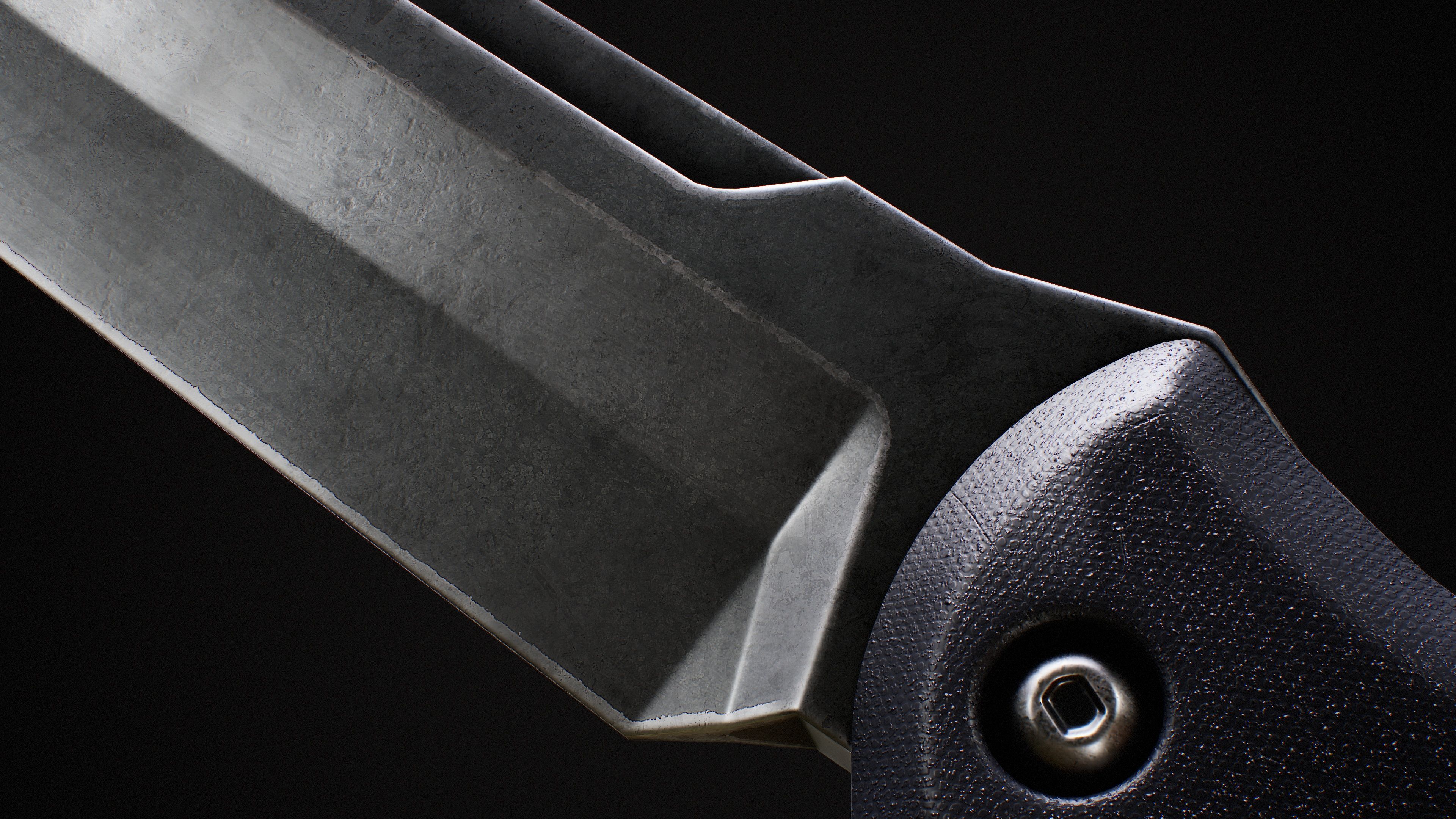 Knife Low-poly 3D model_2