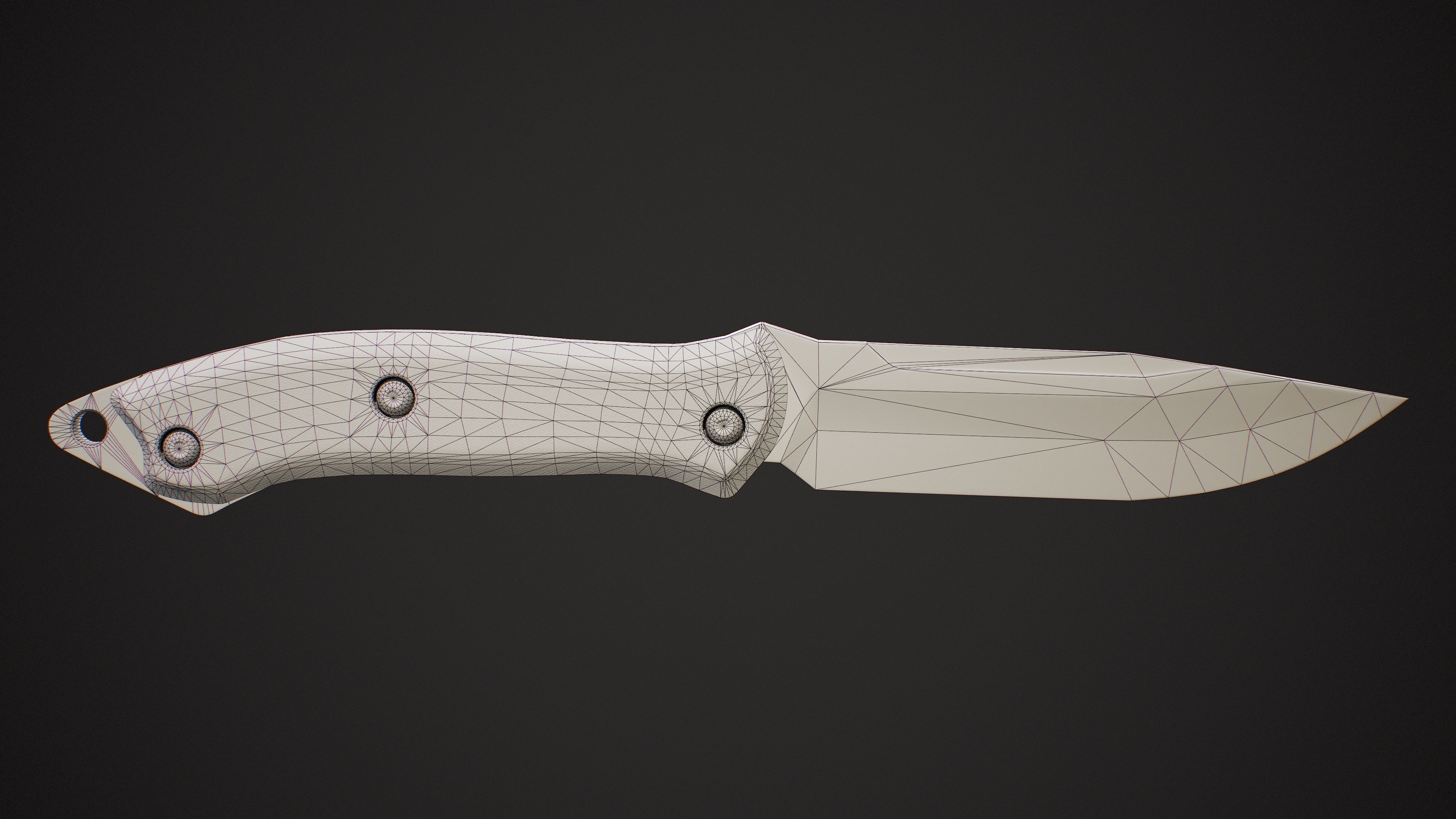 Knife Low-poly 3D model_19