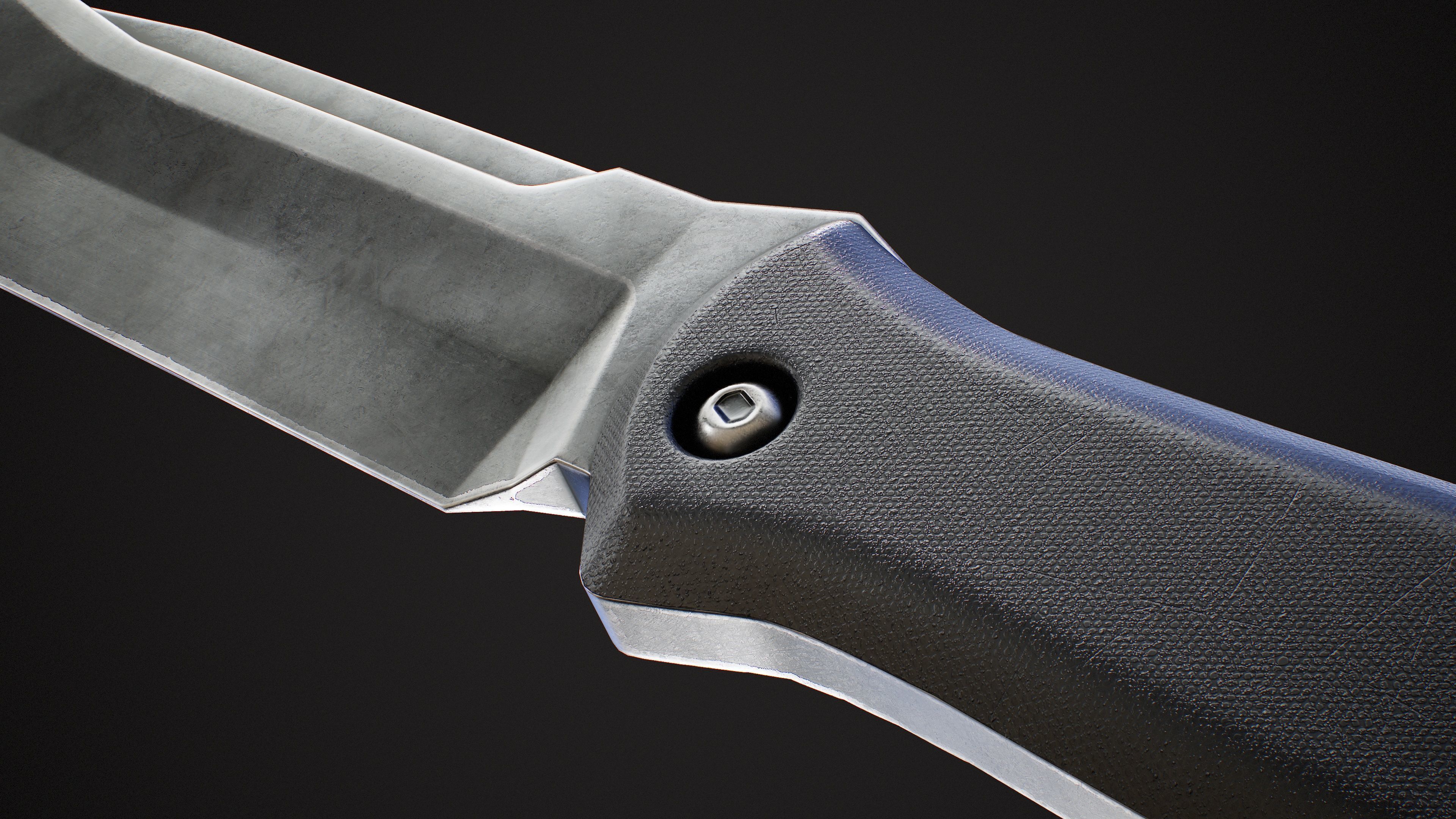 Knife Low-poly 3D model_15