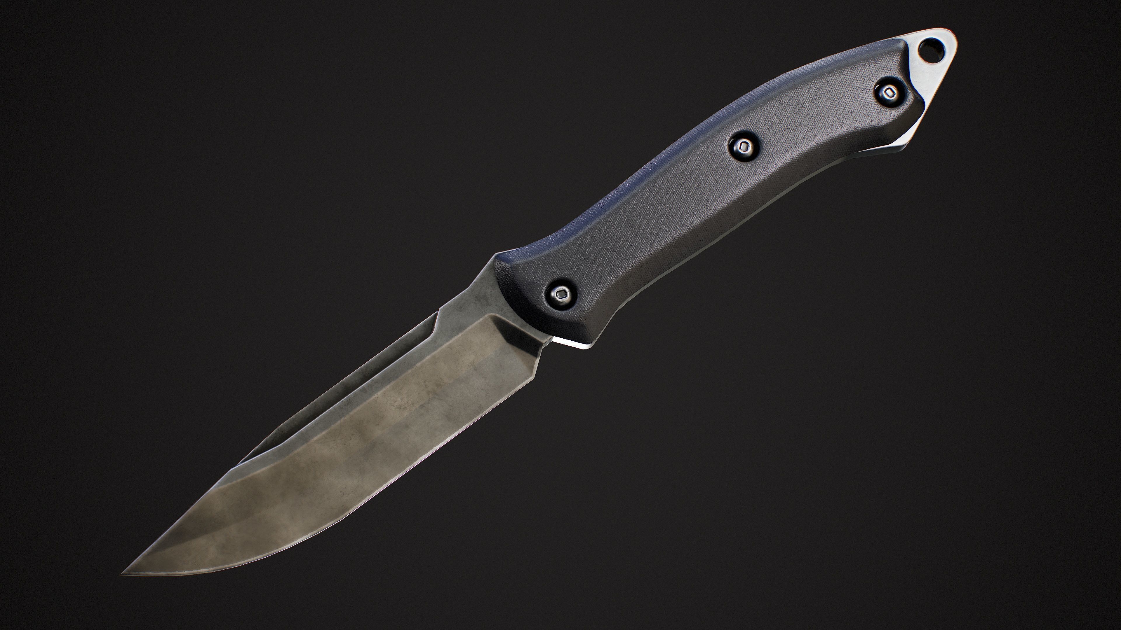 Knife Low-poly 3D model_6