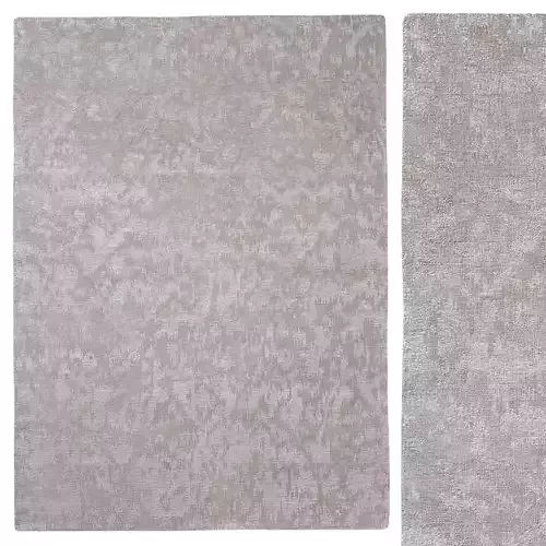 Sasha Ikat Hand-Knotted Rug Gray 3D model