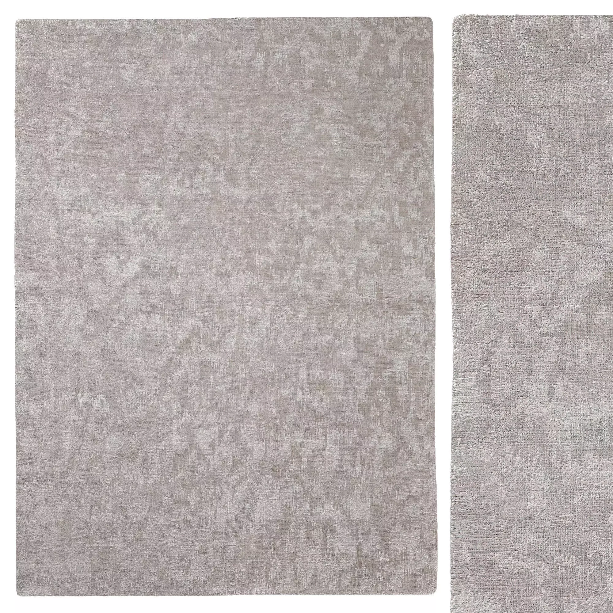 Sasha Ikat Hand-Knotted Rug Gray 3D model_0