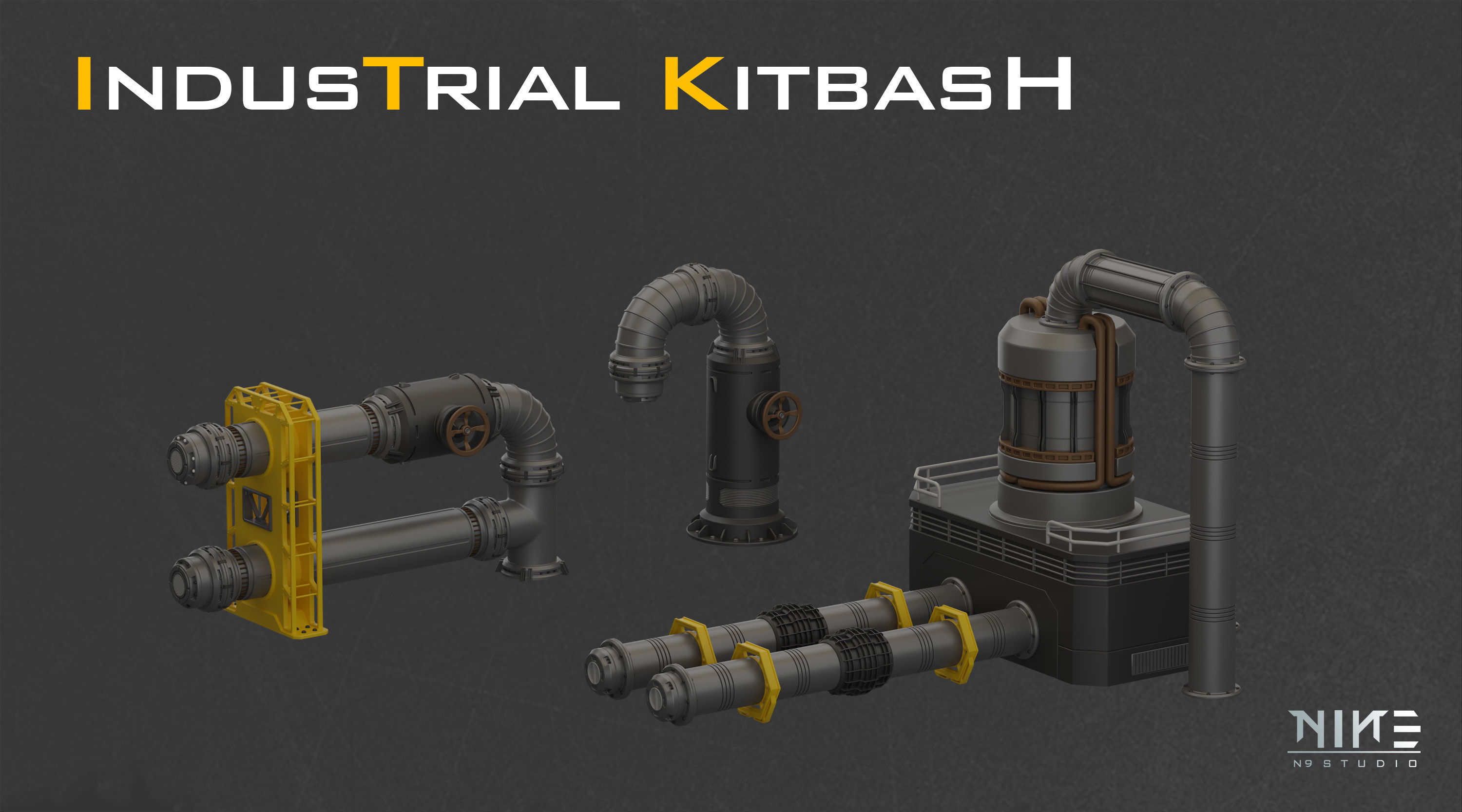 Industrial Kitbash-V4 3D model_4