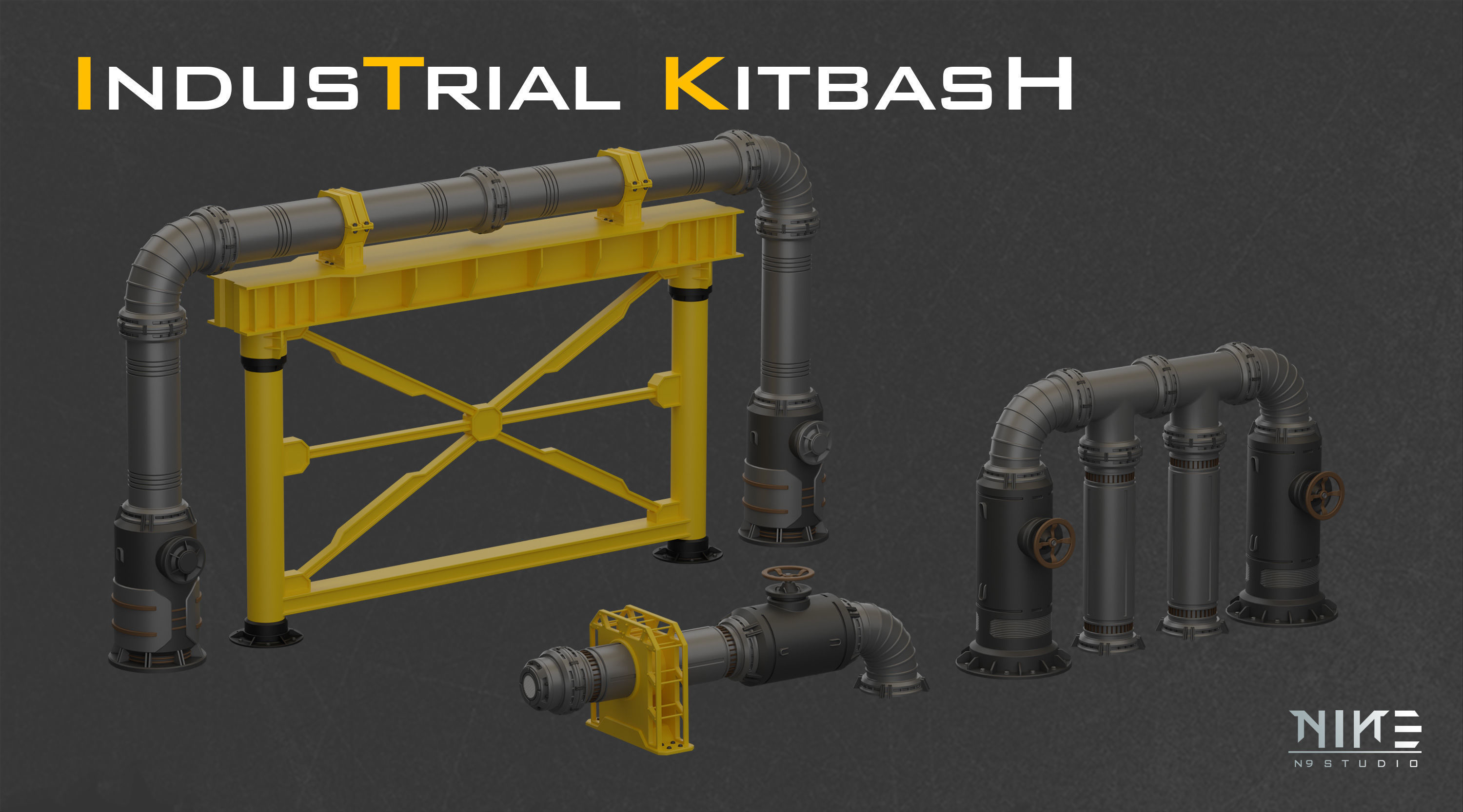 Industrial Kitbash-V4 3D model_3