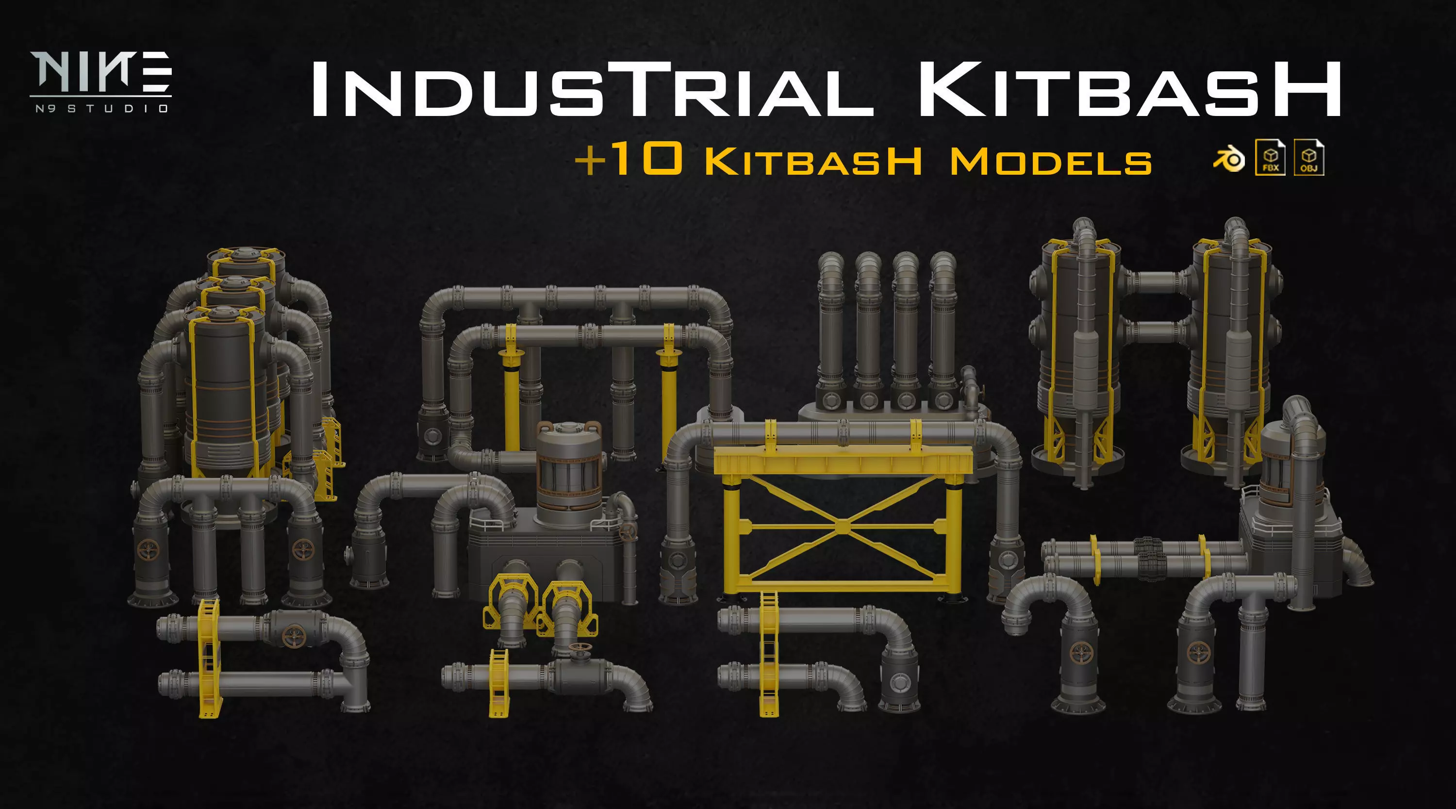 Industrial Kitbash-V4 3D model_0