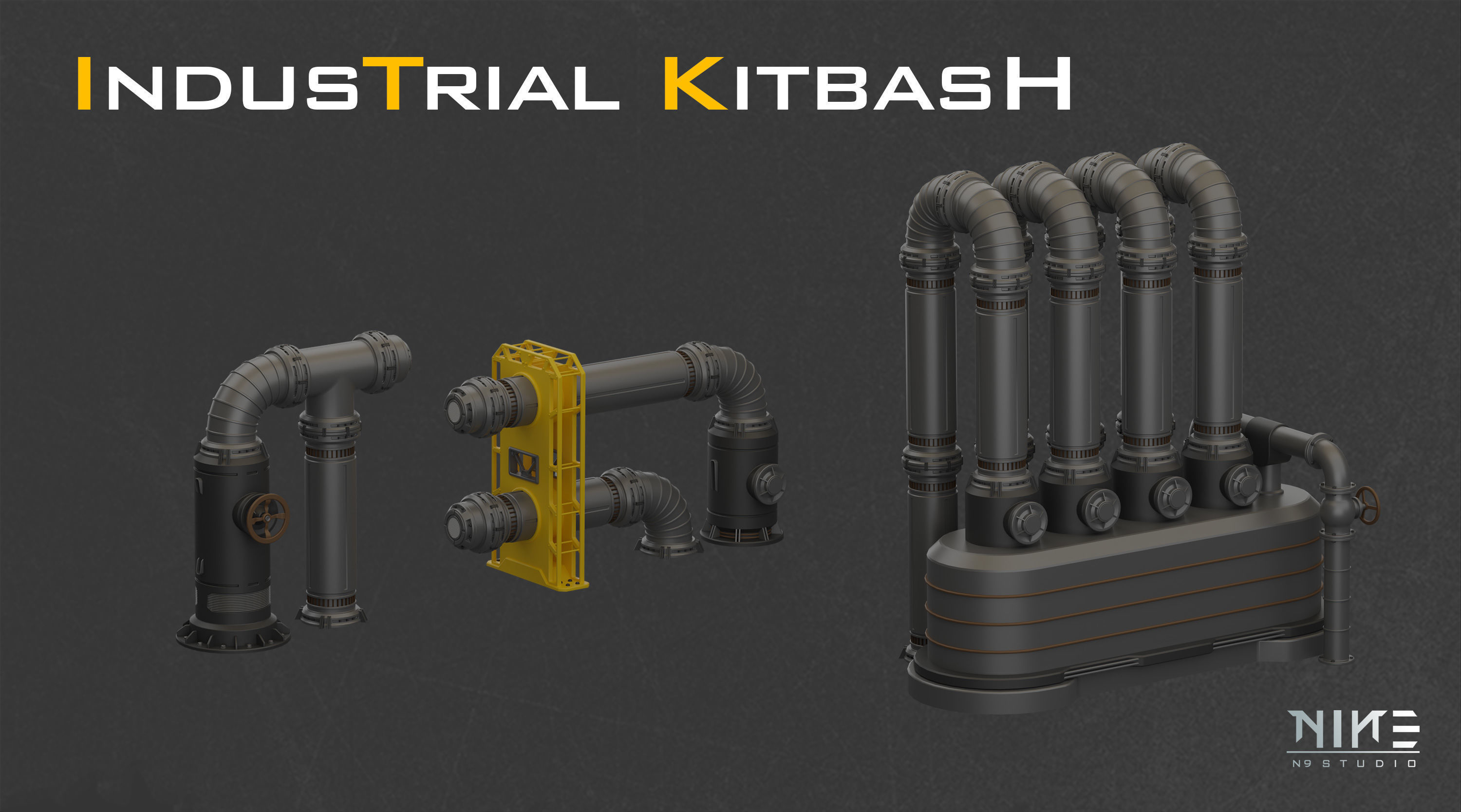 Industrial Kitbash-V4 3D model_5