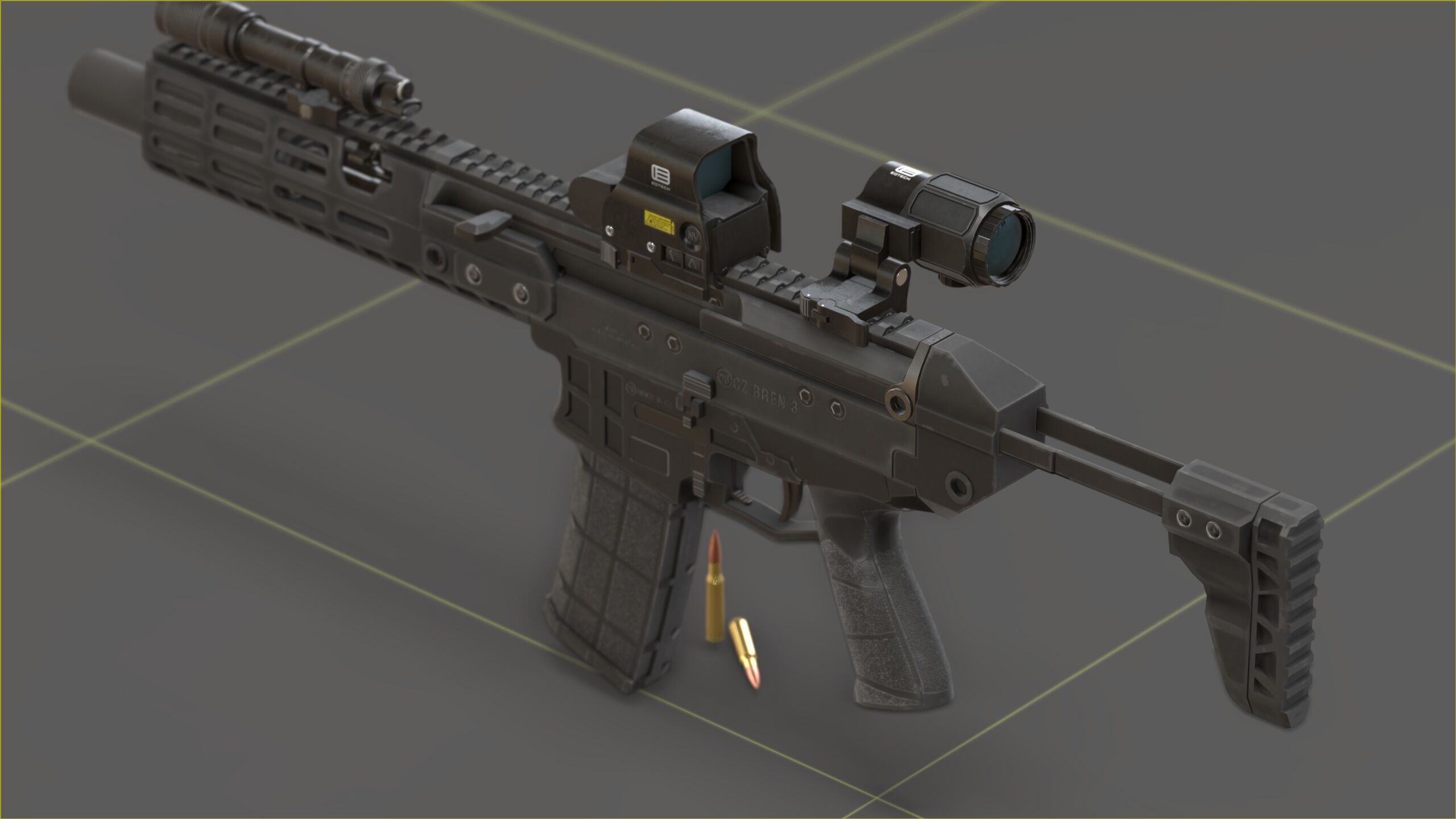 CZ - Bren 3 Low-poly 3D model_9