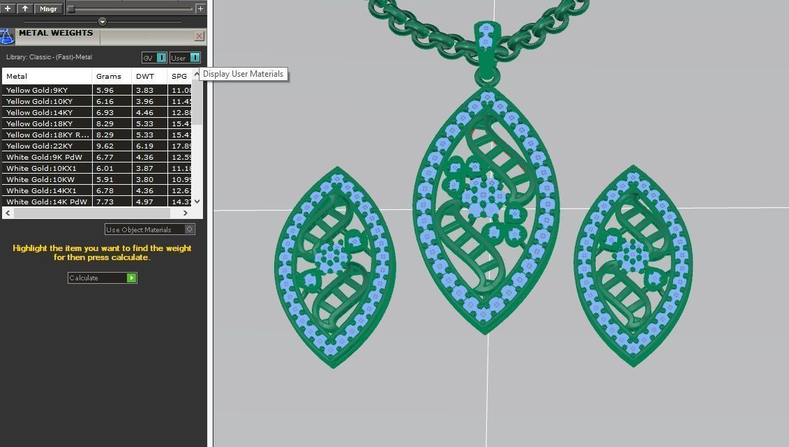 Beautiful diamond pendant 3D print model_5