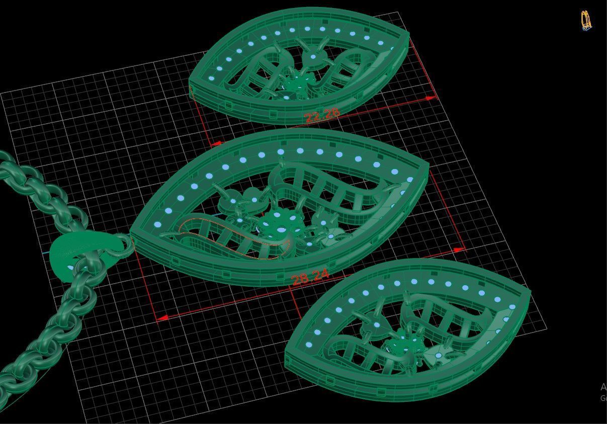 Beautiful diamond pendant 3D print model_10