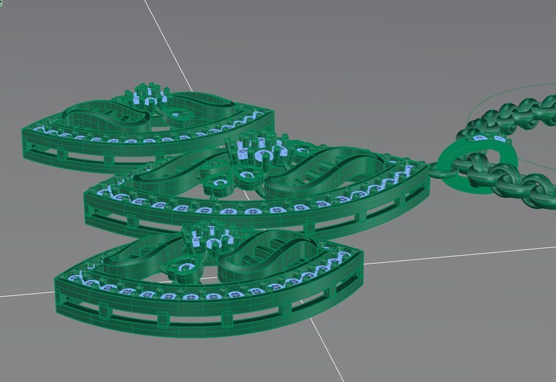 Beautiful diamond pendant 3D print model_4