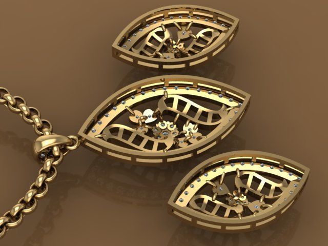 Beautiful diamond pendant 3D print model_9