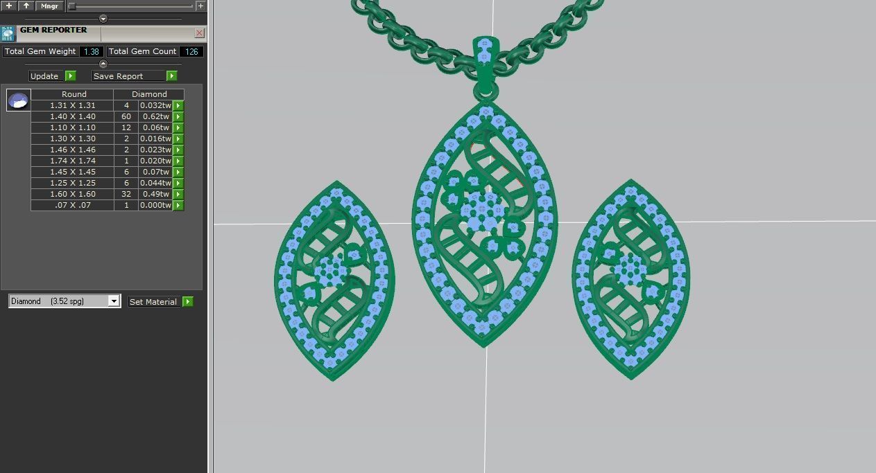 Beautiful diamond pendant 3D print model_6