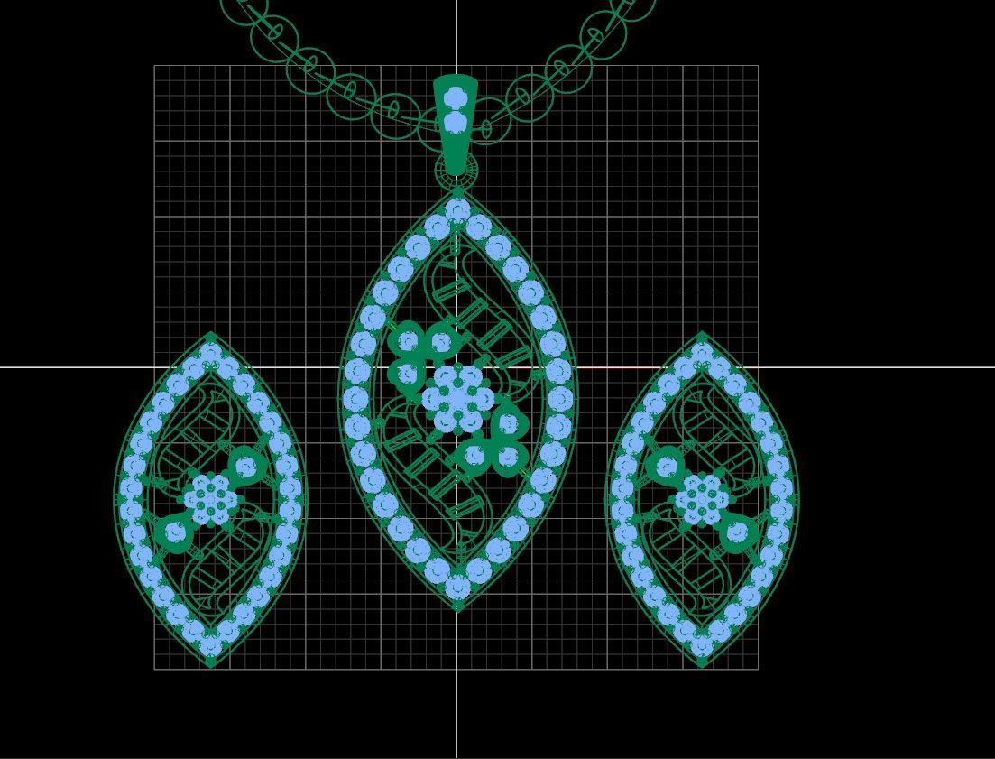 Beautiful diamond pendant 3D print model_1