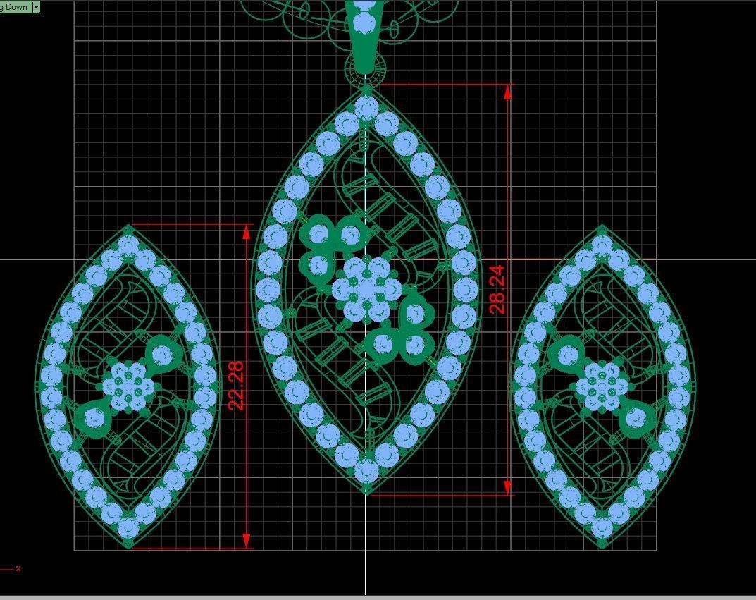 Beautiful diamond pendant 3D print model_7