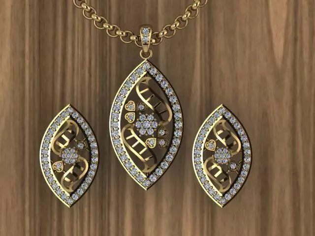 Beautiful diamond pendant 3D print model_0
