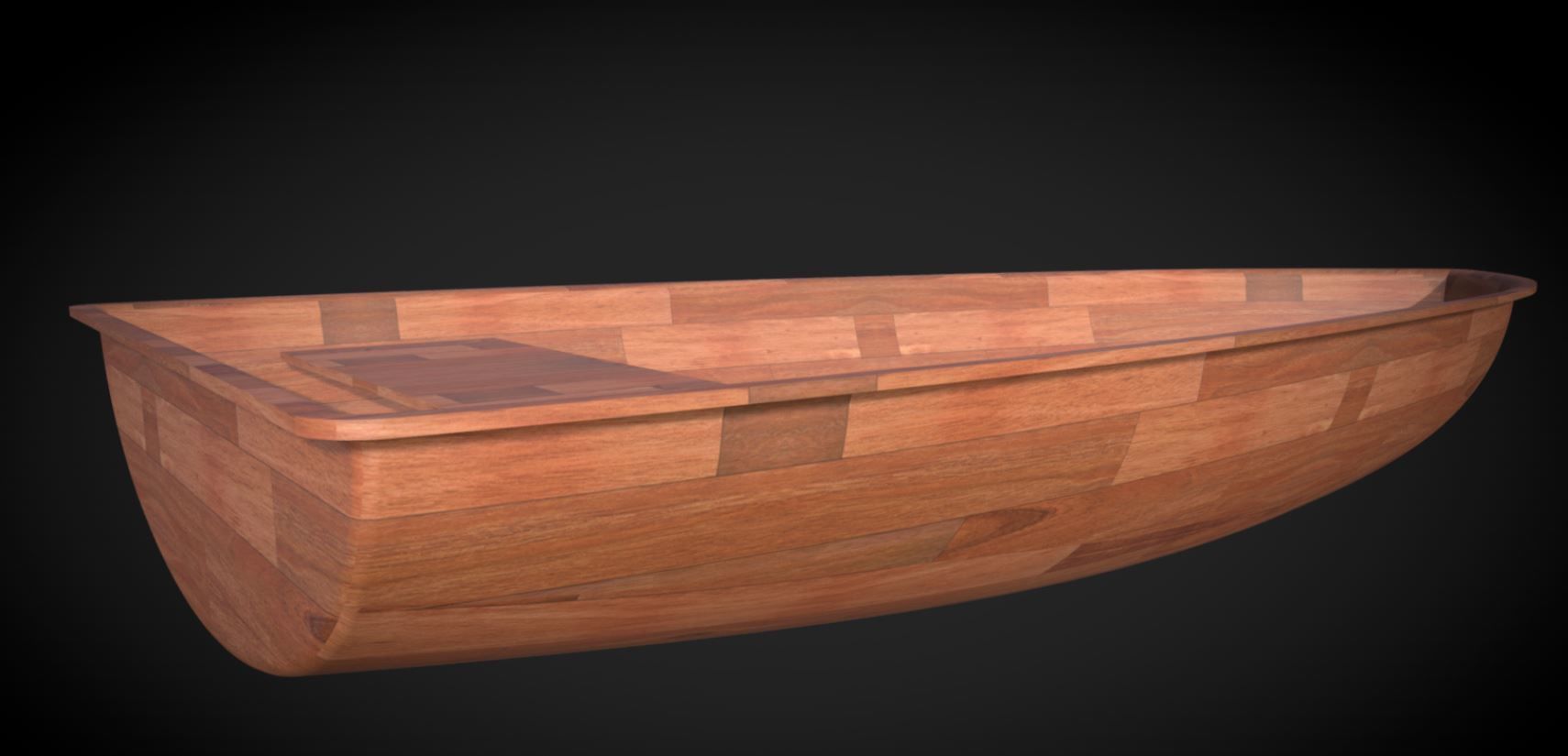 Wooden boat 3D model_3