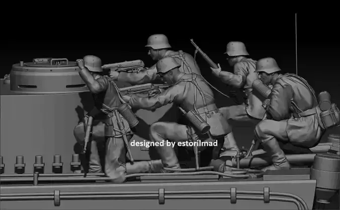 5ASSAULT PANZER TIGER 5 SOLDIERS IN ACTION V2