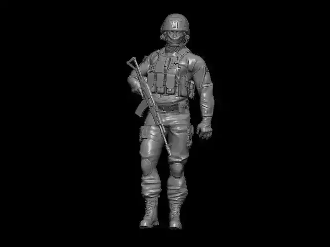 SOLDADO RUSO ANDANDO CON RIFLE AK 3D print model