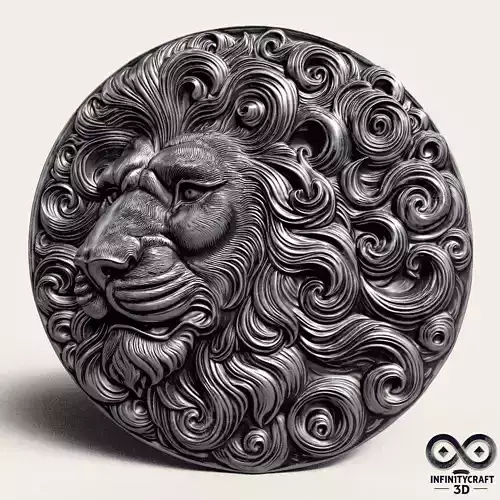 Lion Head Relief No2 STL file for 3d Printing or CNC 3D print model
