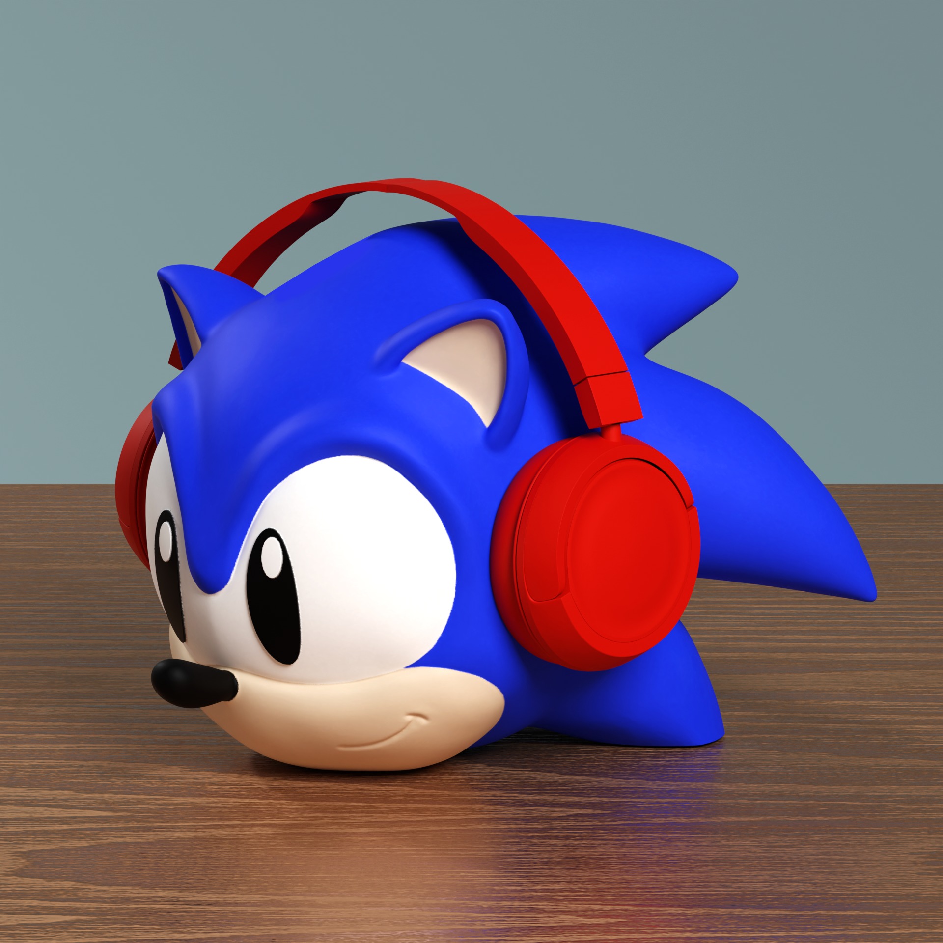Classic Sonic the Hedgehog Headphone Stand and Pen Holder 3D print model_1