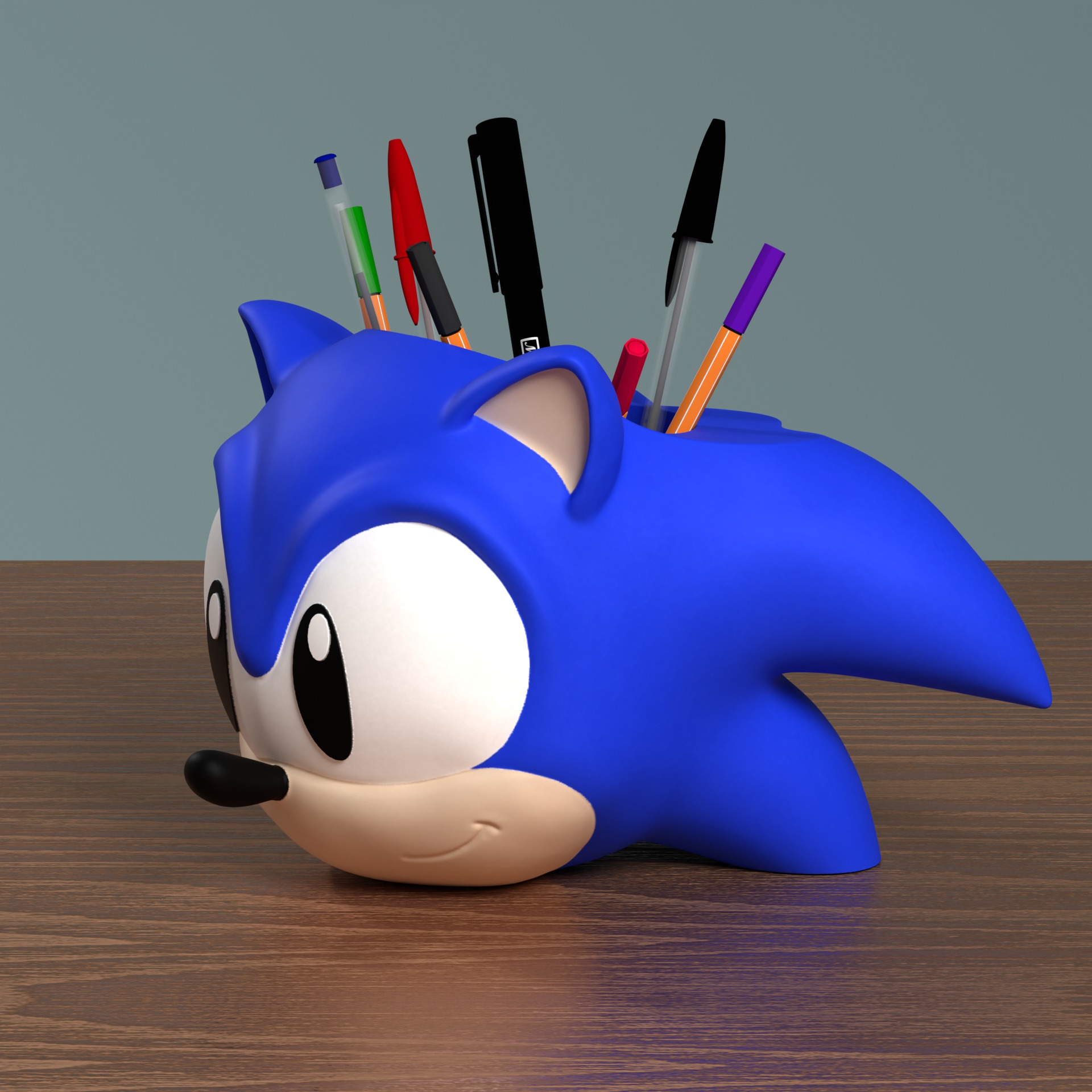Classic Sonic the Hedgehog Pen Holder 3D print model_0
