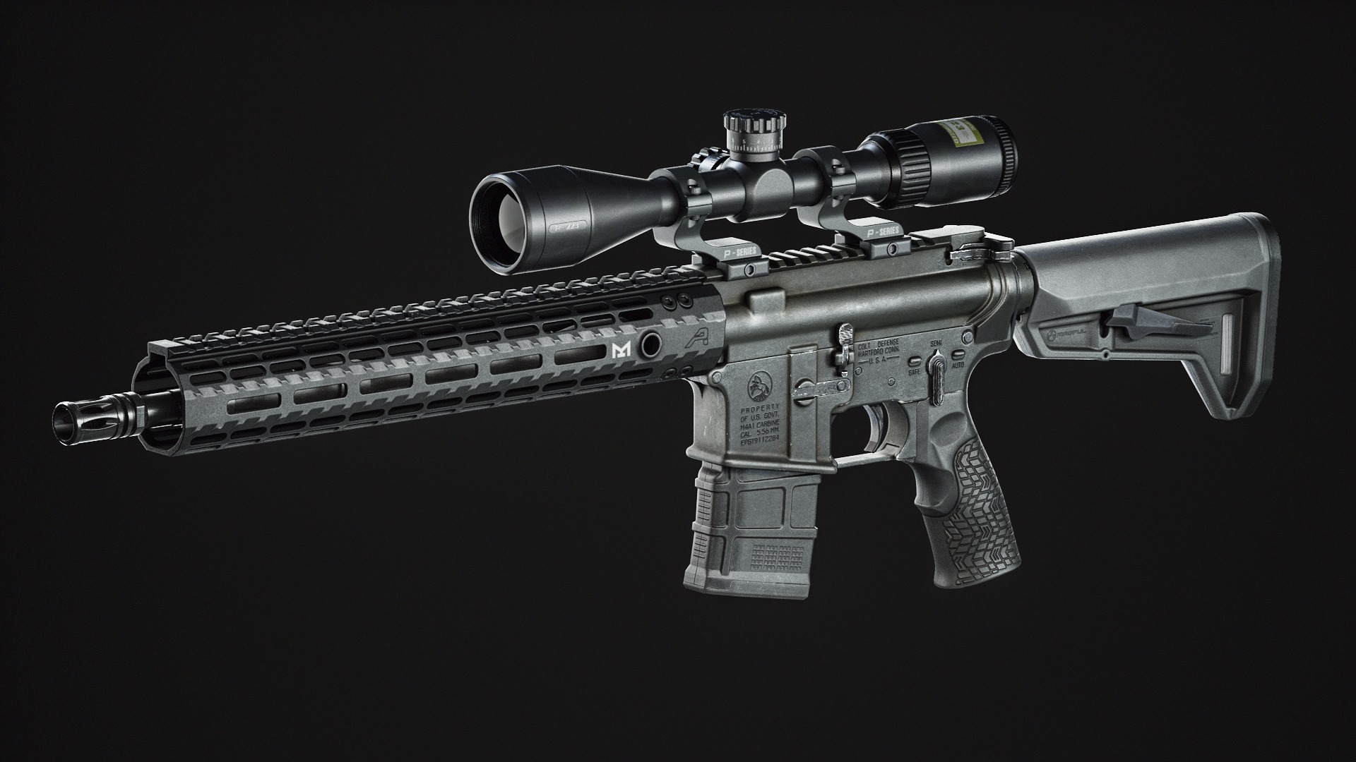 Magpul MOE SL-K Stock Low-poly 3D model_9