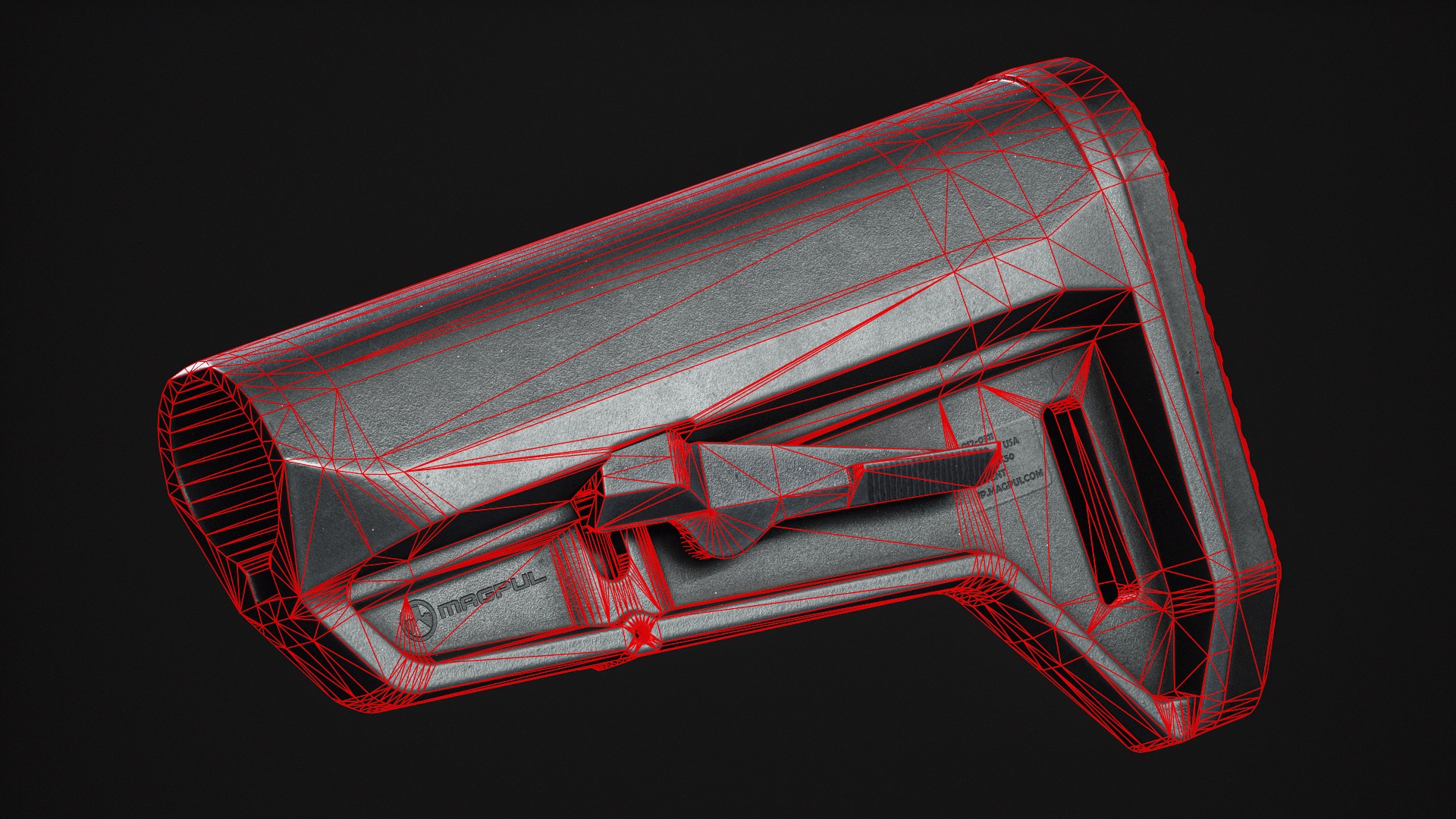 Magpul MOE SL-K Stock Low-poly 3D model_10