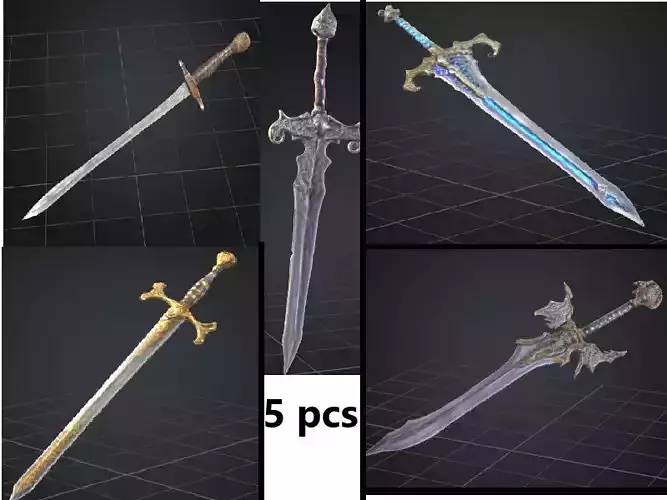 sword pack 5 pcs fantasy theme