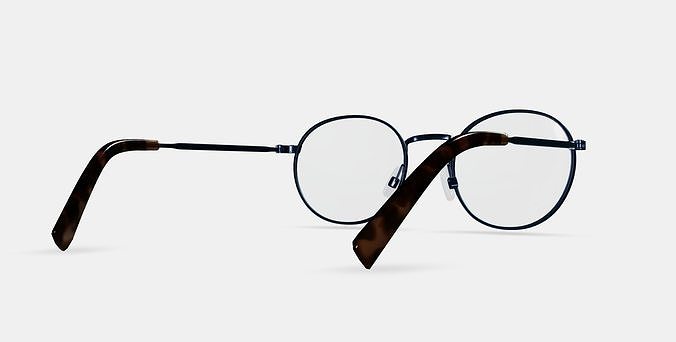 Simon Eyeglasses in Brushed Ink 3D model 6