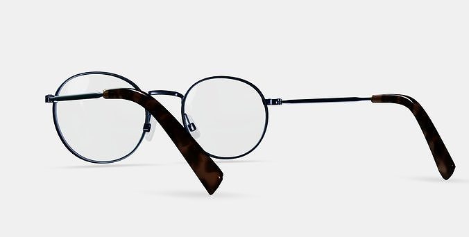 Simon Eyeglasses in Brushed Ink 3D model 3