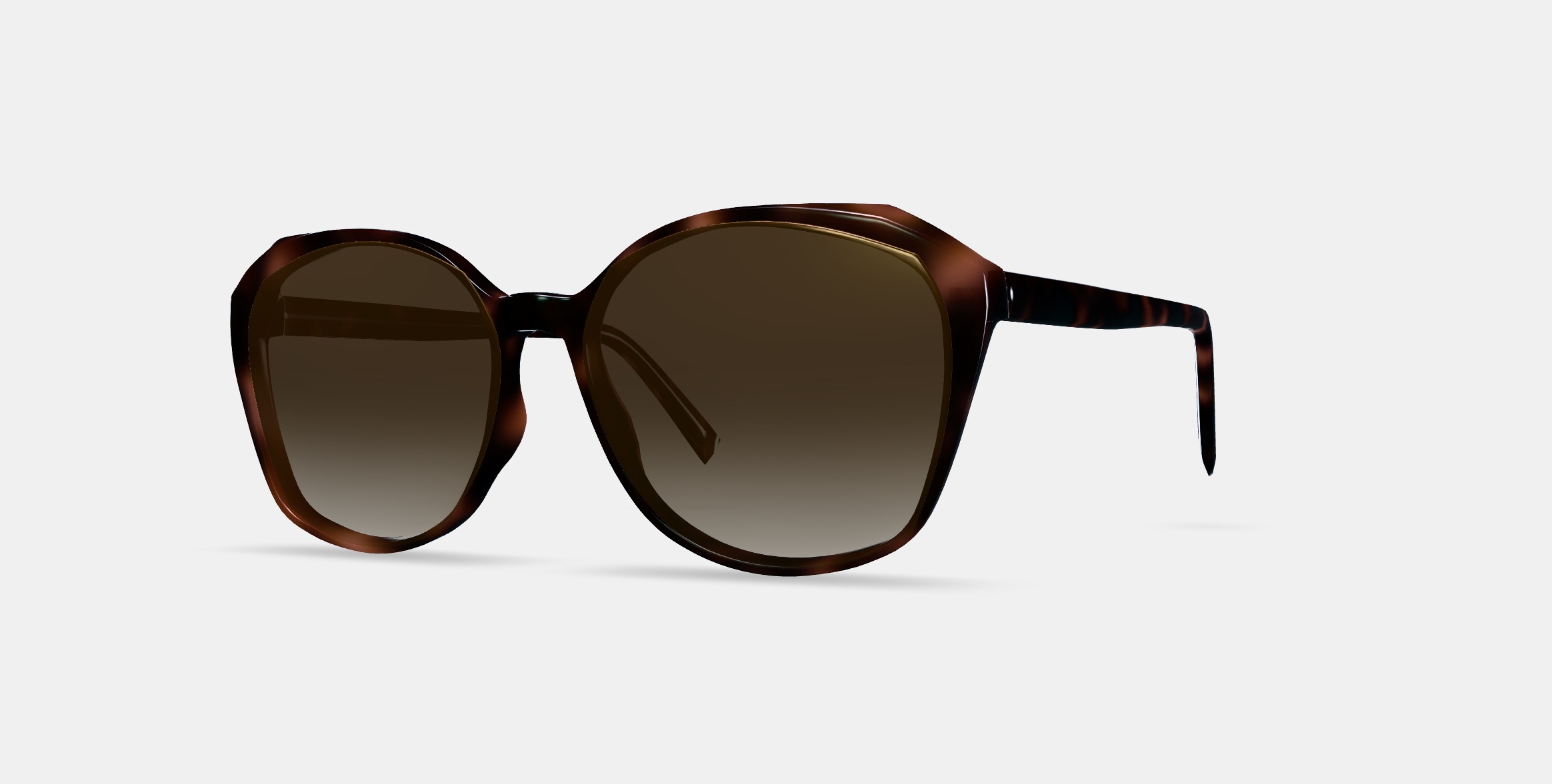 Nancy Low Bridge Fit Sunglasses in Cognac Tortoise 3D model_13