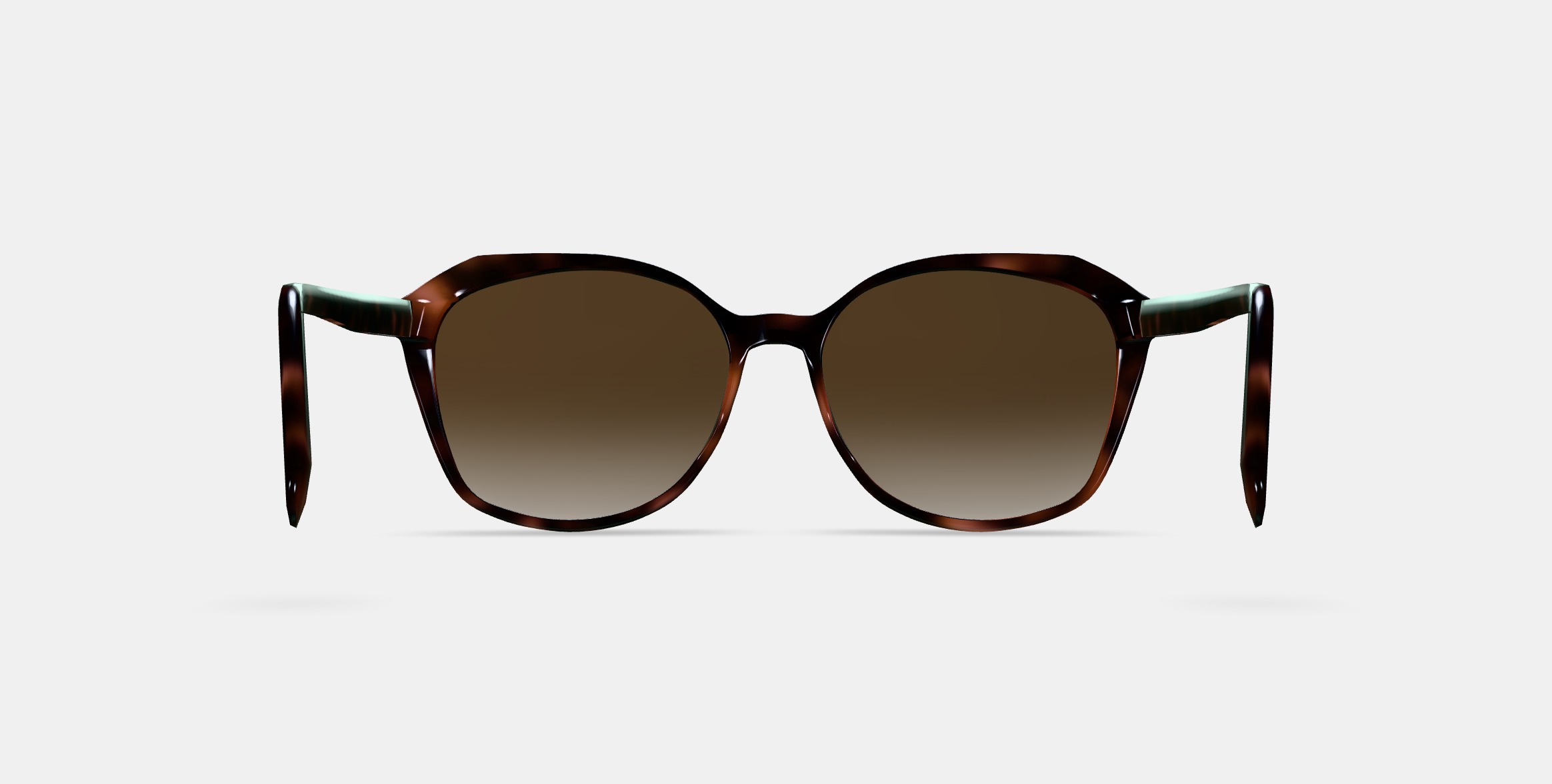Nancy Low Bridge Fit Sunglasses in Cognac Tortoise 3D model_15