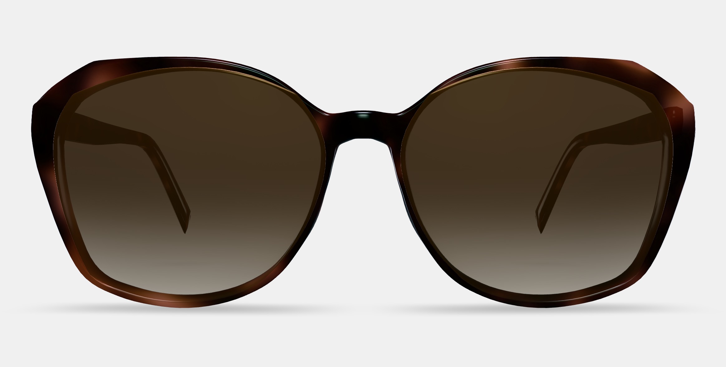 Nancy Low Bridge Fit Sunglasses in Cognac Tortoise 3D model_11