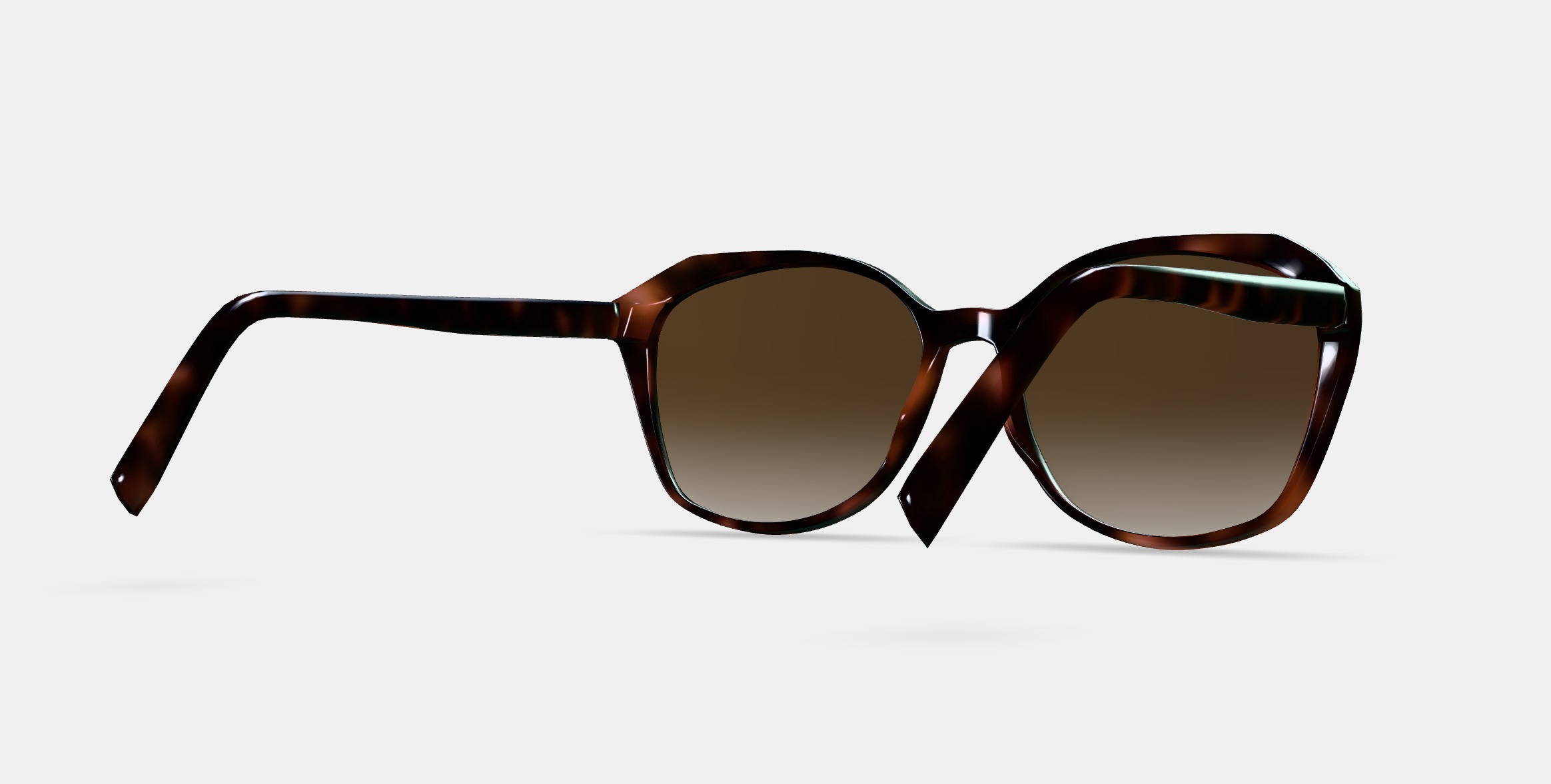 Nancy Low Bridge Fit Sunglasses in Cognac Tortoise 3D model_6